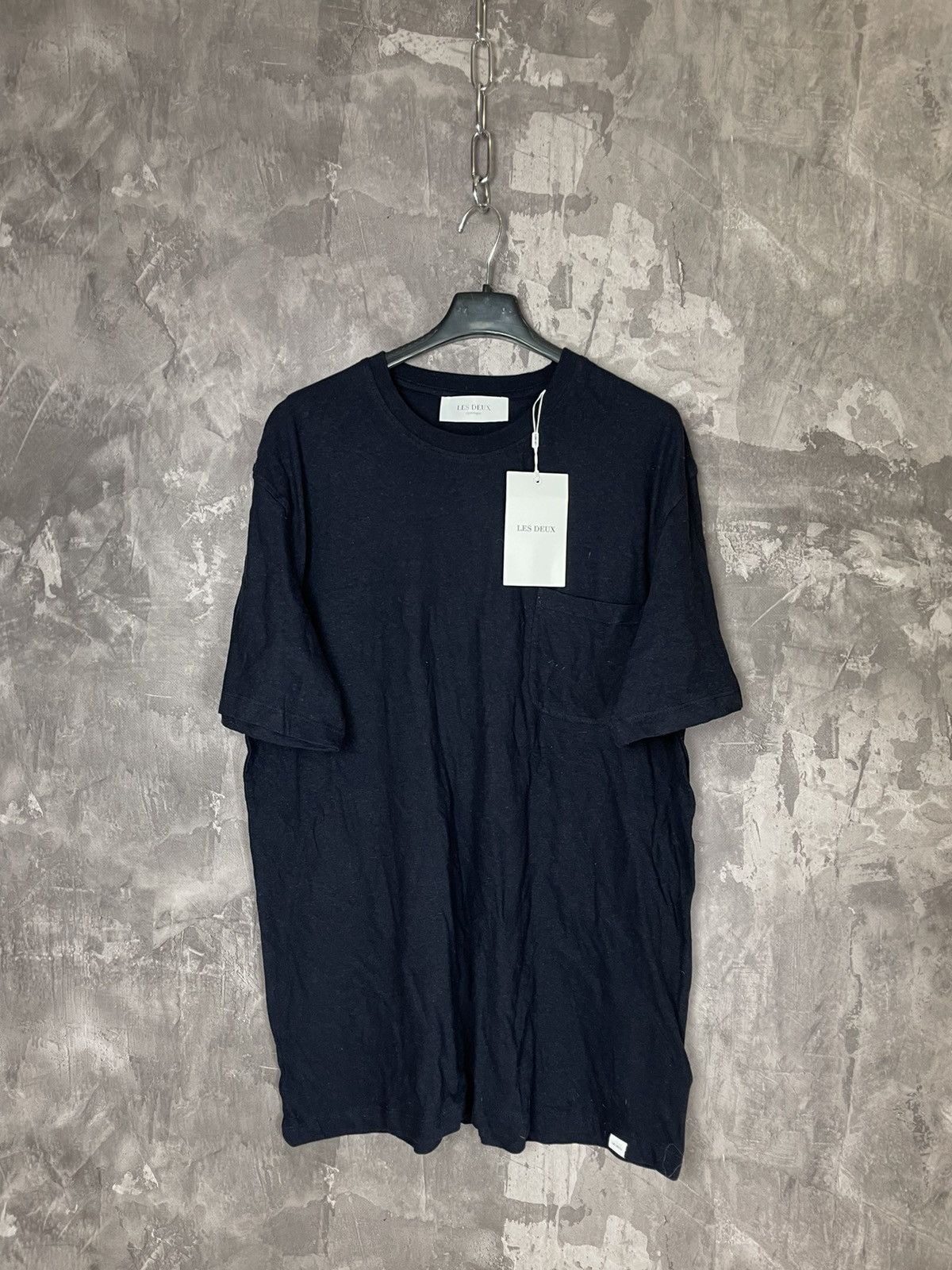 Les Deux × Vintage Les Deux Navy Luxury Pocket Cotton Rare T Shirt Size US L / EU 52-54 / 3 - 1 Thumbnail