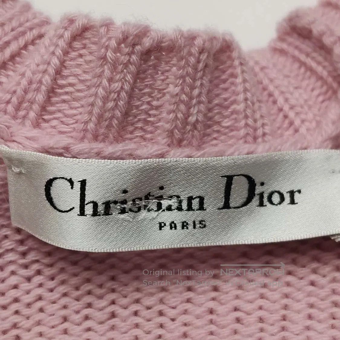 Dior Christian Dior Pink Ruffled Sleeve Knit Sweater. Size M / US 6-8 / IT 42-44 - 1 Thumbnail