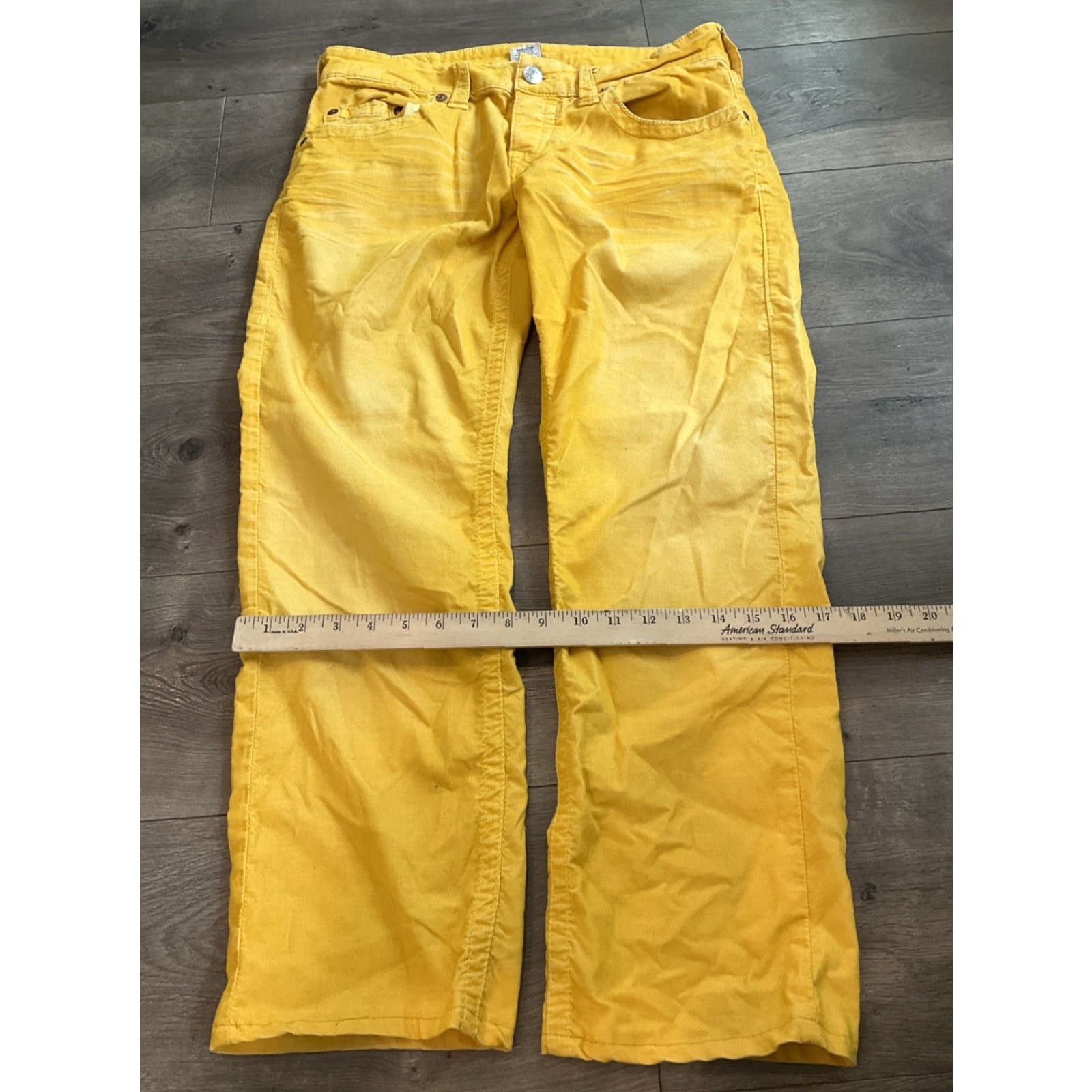 True Religion True Religion Jeans Pant Women Skinny Corduroy Yellow 5-Pocket Stretch Full Length Shannan Shannon Size 24" / US 00 / IT 34 - 3 Thumbnail