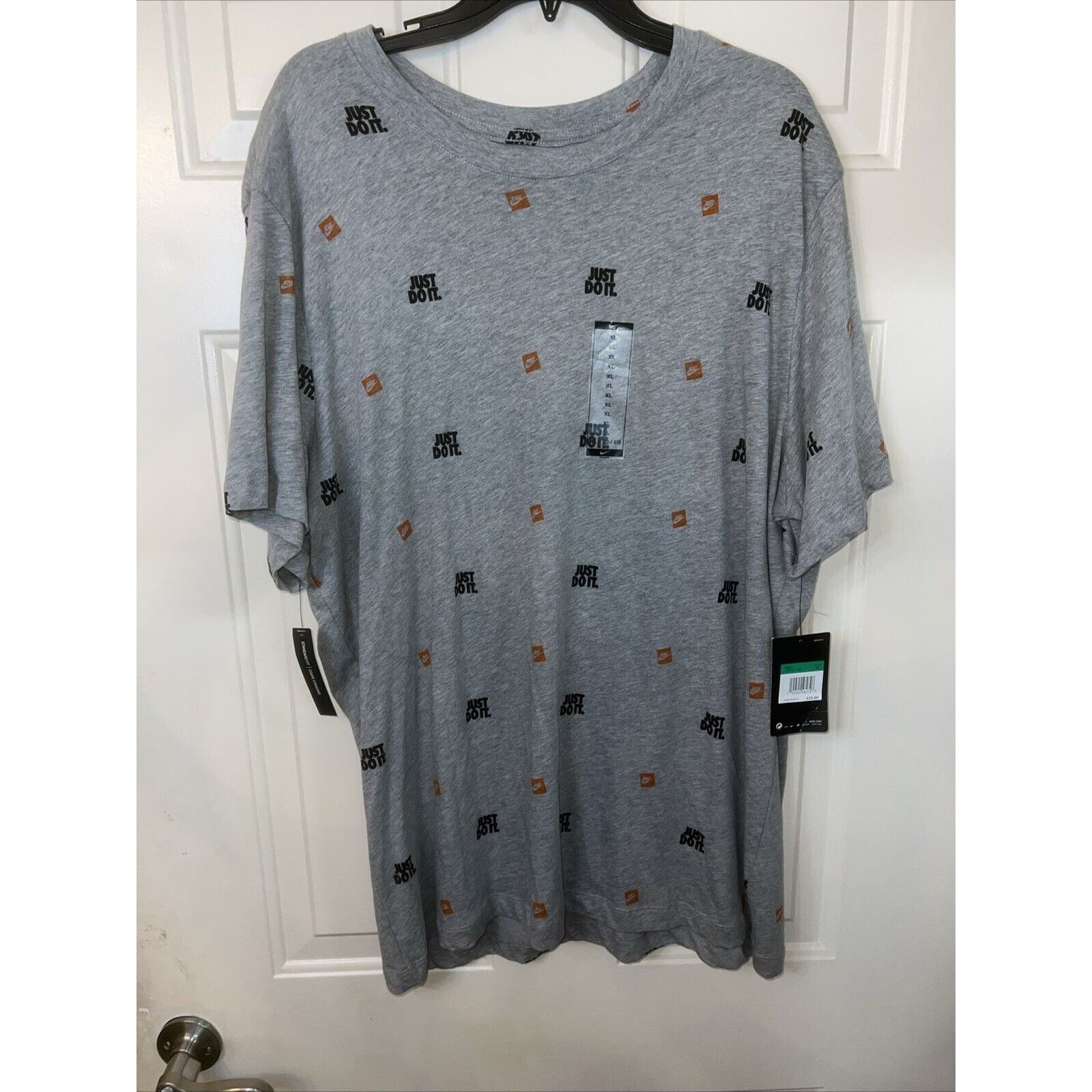 Nike Nike Shirt Graphic Tee Gray 2XL Just Do It Swoosh Orange New Size US XL / EU 56 / 4 - 1 Thumbnail