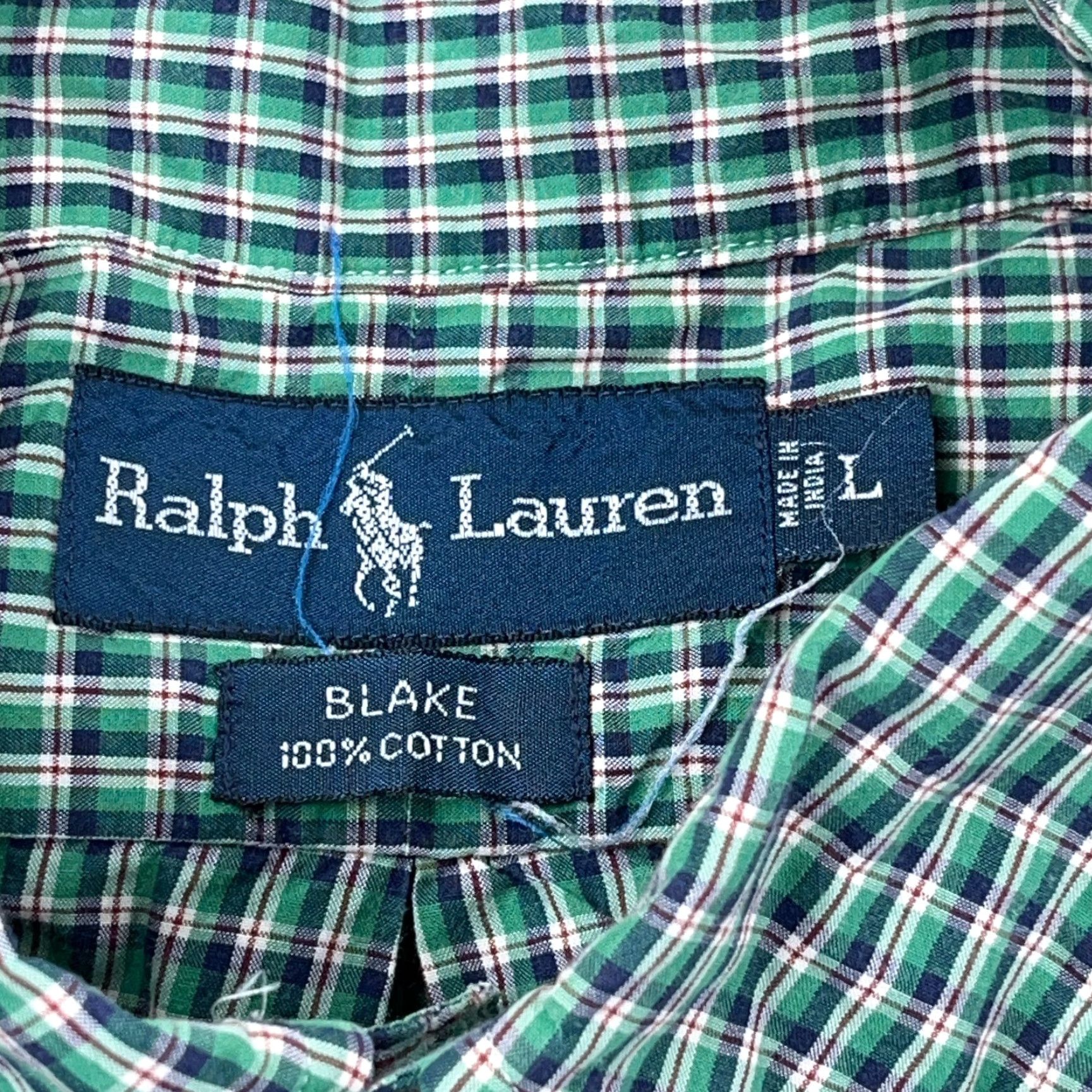Ralph Lauren Ralph Lauren Button-Up Shirt Men Large Green Blue Plaid Blake Regular Fit Cotton Short Sleeve Casual Size US L / EU 52-54 / 3 - 3 Thumbnail
