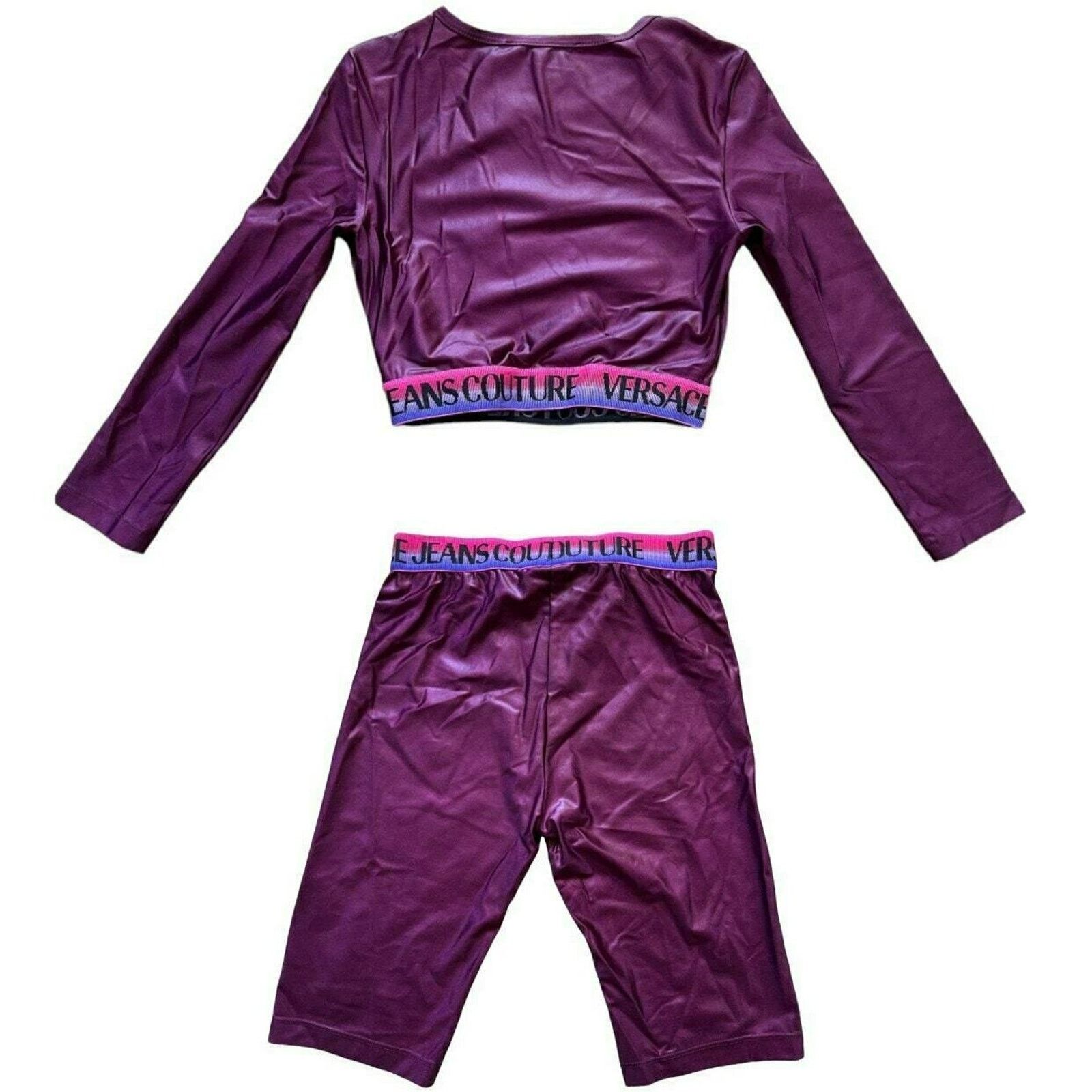 Versace Jeans Couture VERSACE Jeans Couture Purple Cropped+Bike Short, IT36/US0/XS Size 25" / US 0 / IT 36 - 2 Thumbnail