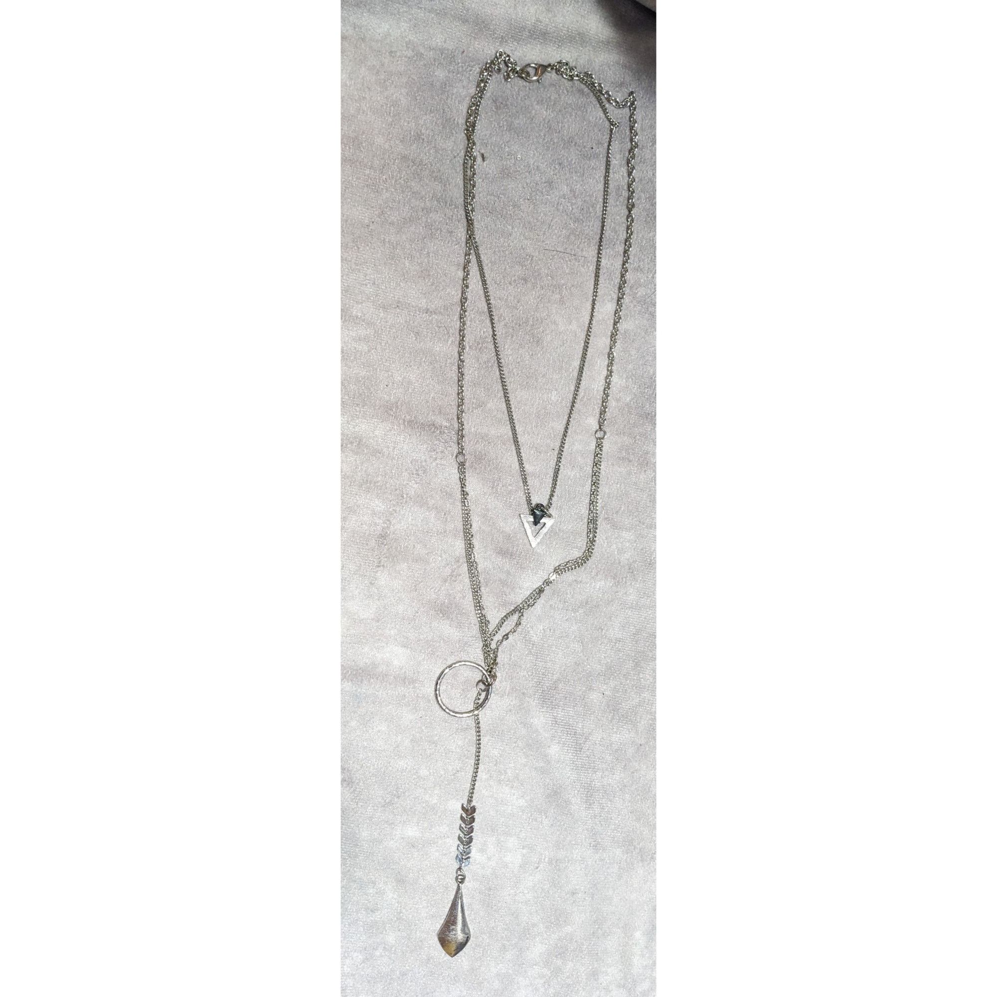 Other Multilayer Geometric Silver Tone Charm Necklace Size ONE SIZE - 11 Thumbnail