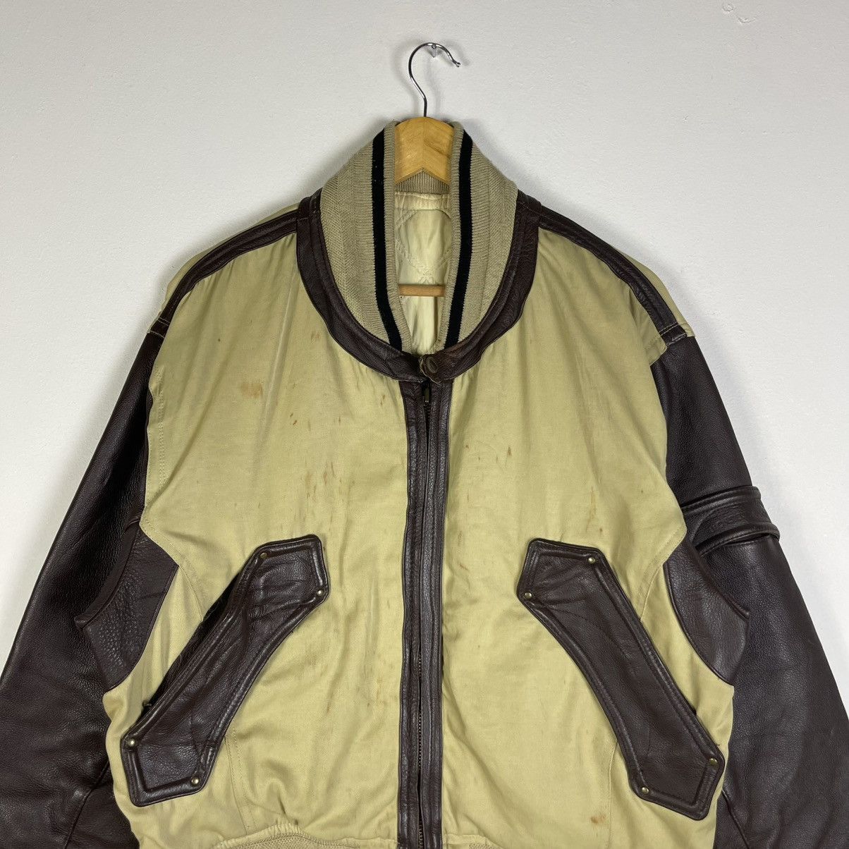 14th Addiction Nicole Monsieur by KOBA Leather Sleeve Varsity Jacket Olive Size US M / EU 48-50 / 2 - 4 Thumbnail