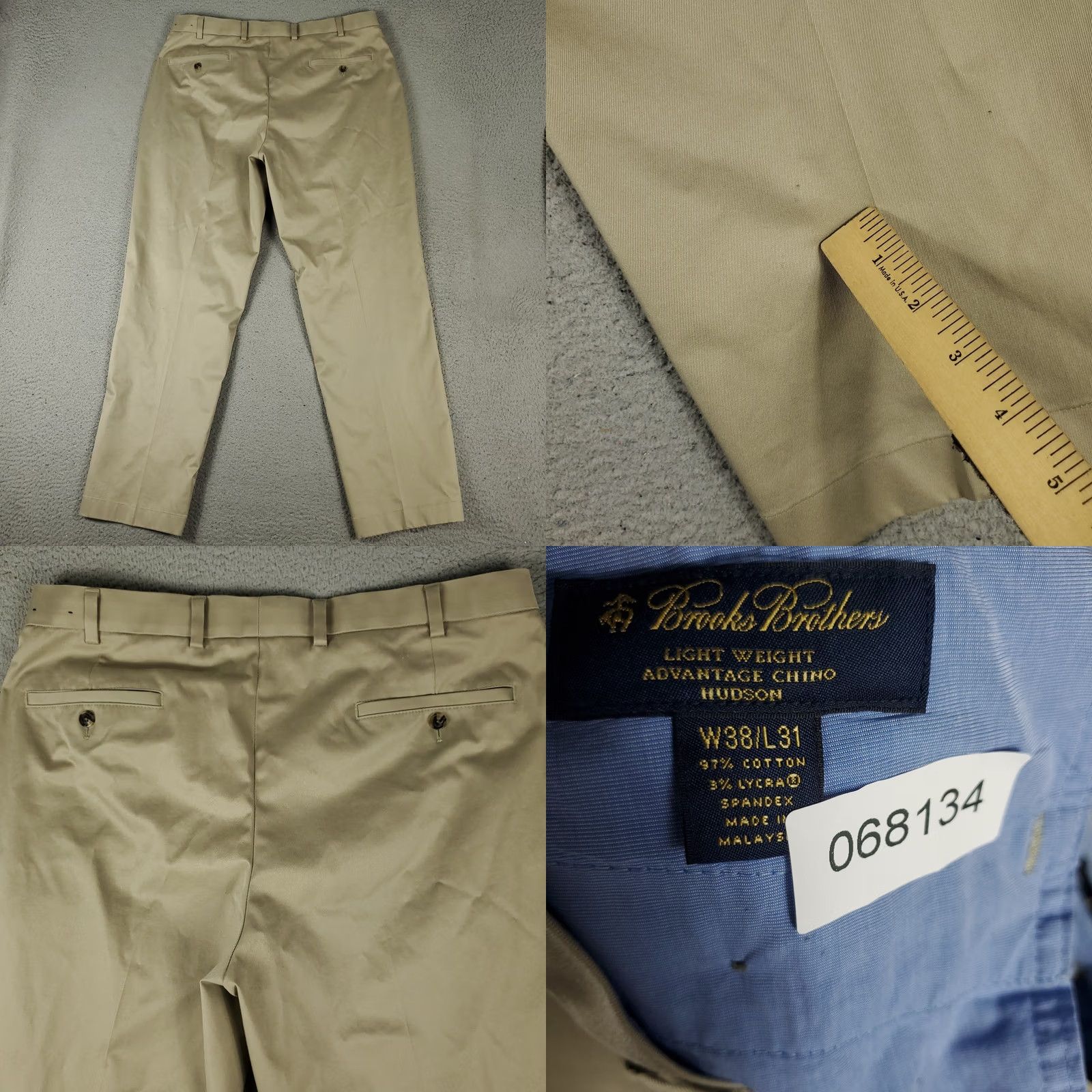 Brooks Brothers Brooks Brothers Pants Mens 38x31 Beige Hudson Flat Front Chino Trousers Size US 38 / EU 54 - 8 Thumbnail