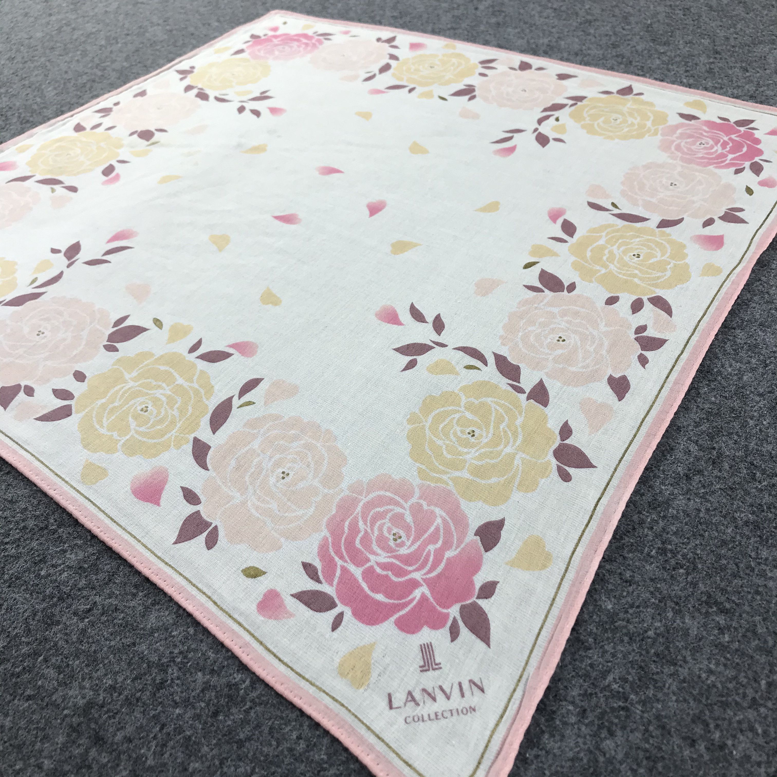 Lanvin × Vintage Lanvin Floral Handkerchief Neckerchief Bandana H263 Size ONE SIZE - 5 Thumbnail