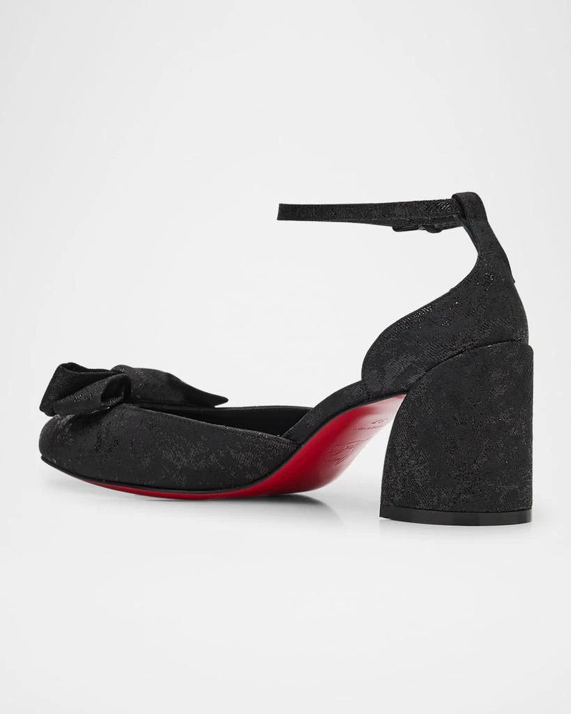 Christian Louboutin os11x0126 Jane Bow Pumps in Black Size US 7 / IT 37 - 4 Thumbnail