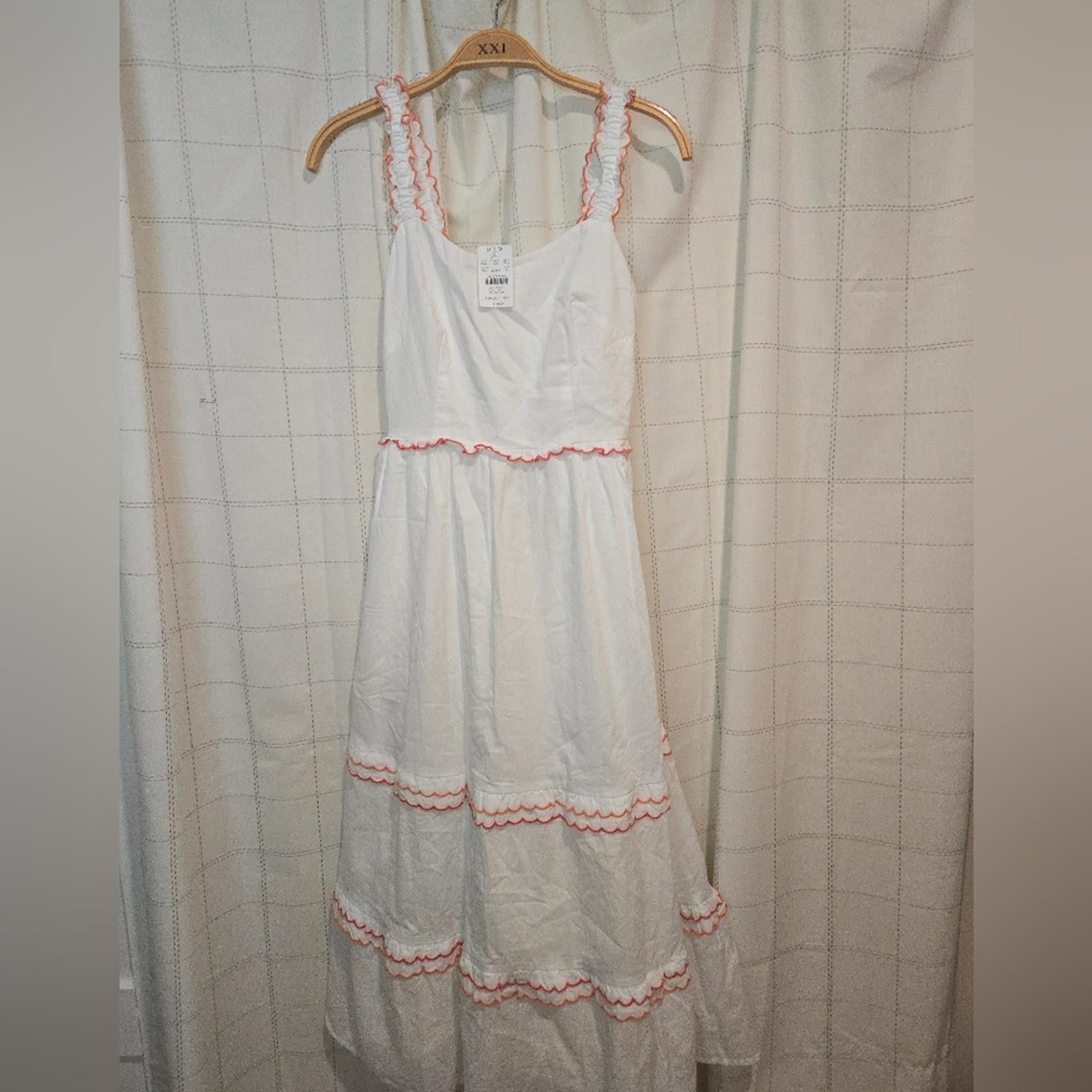 J.Crew J Crew Scalloped Trim Tiered Midi Dress Size XS / US 0-2 / IT 36-38 - 2 Thumbnail