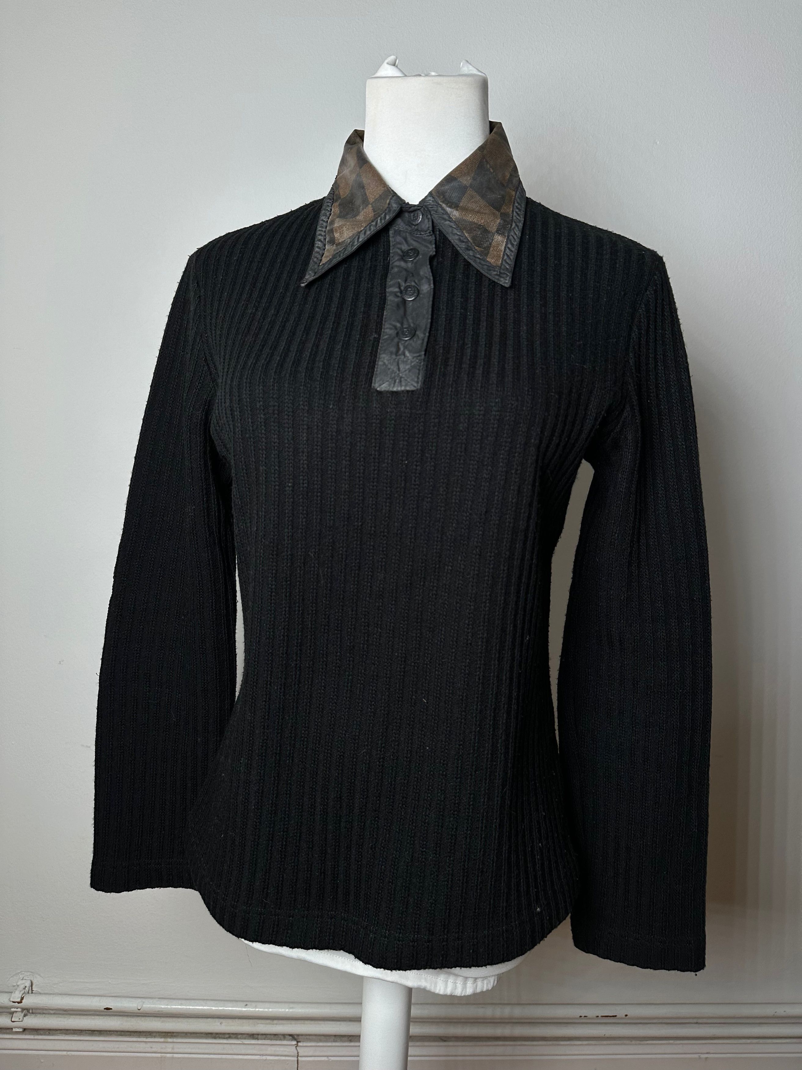 Fendi Vintage Roma Wool Sweater Black Brown 36/S Size S / US 4 / IT 40 - 1 Thumbnail