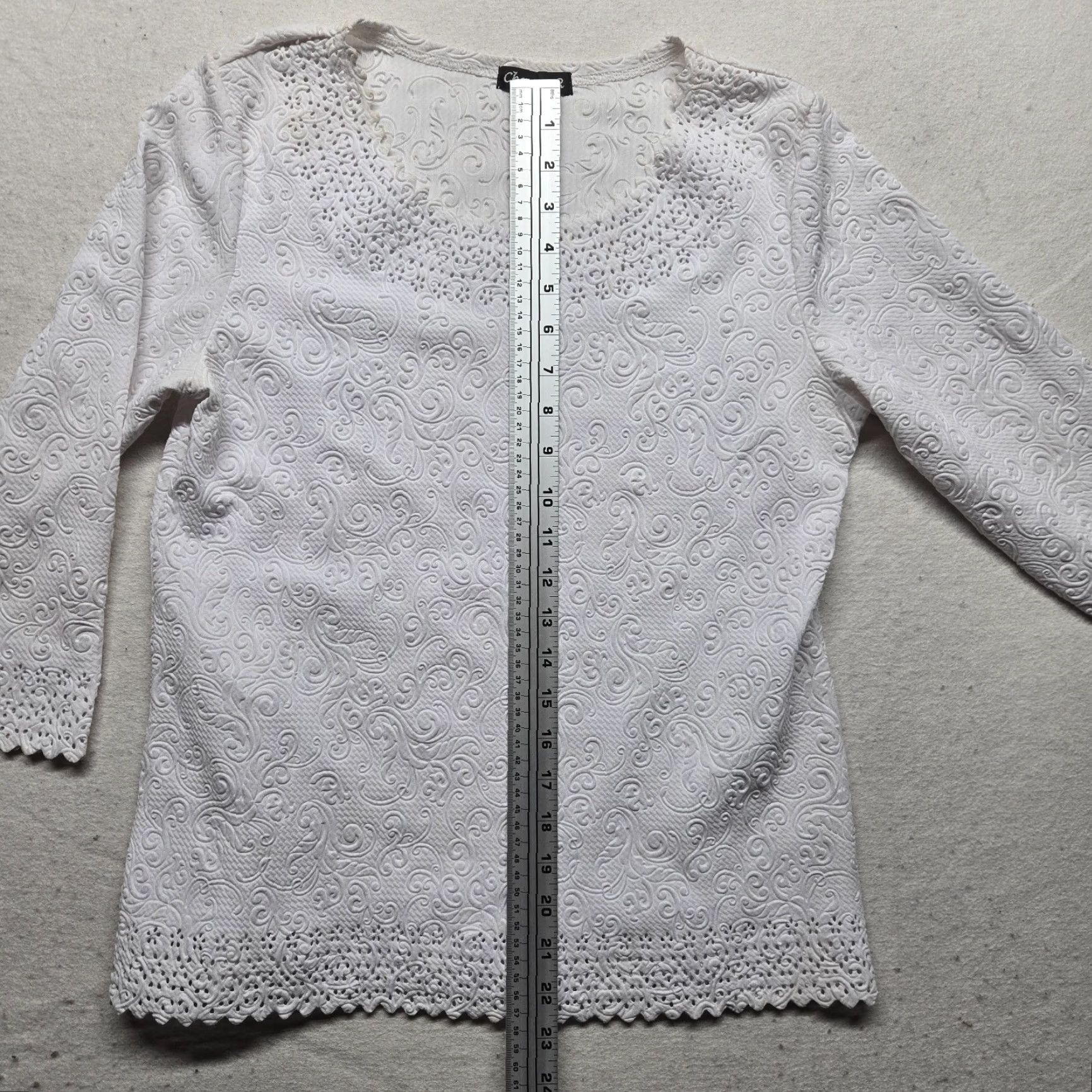 Vintage Ladies Solid White 3/4 Sleeve Shirt Casual Adult Size S Small Mens Wear Size S / US 4 / IT 40 - 6 Thumbnail