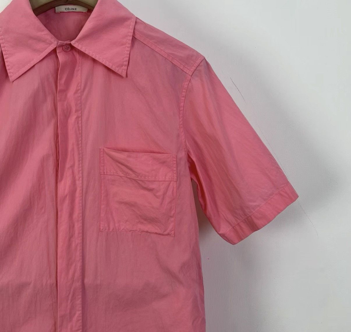 Celine Celine Pink Short Sleeve Shirt K12 Size XS / US 0-2 / IT 36-38 - 4 Thumbnail