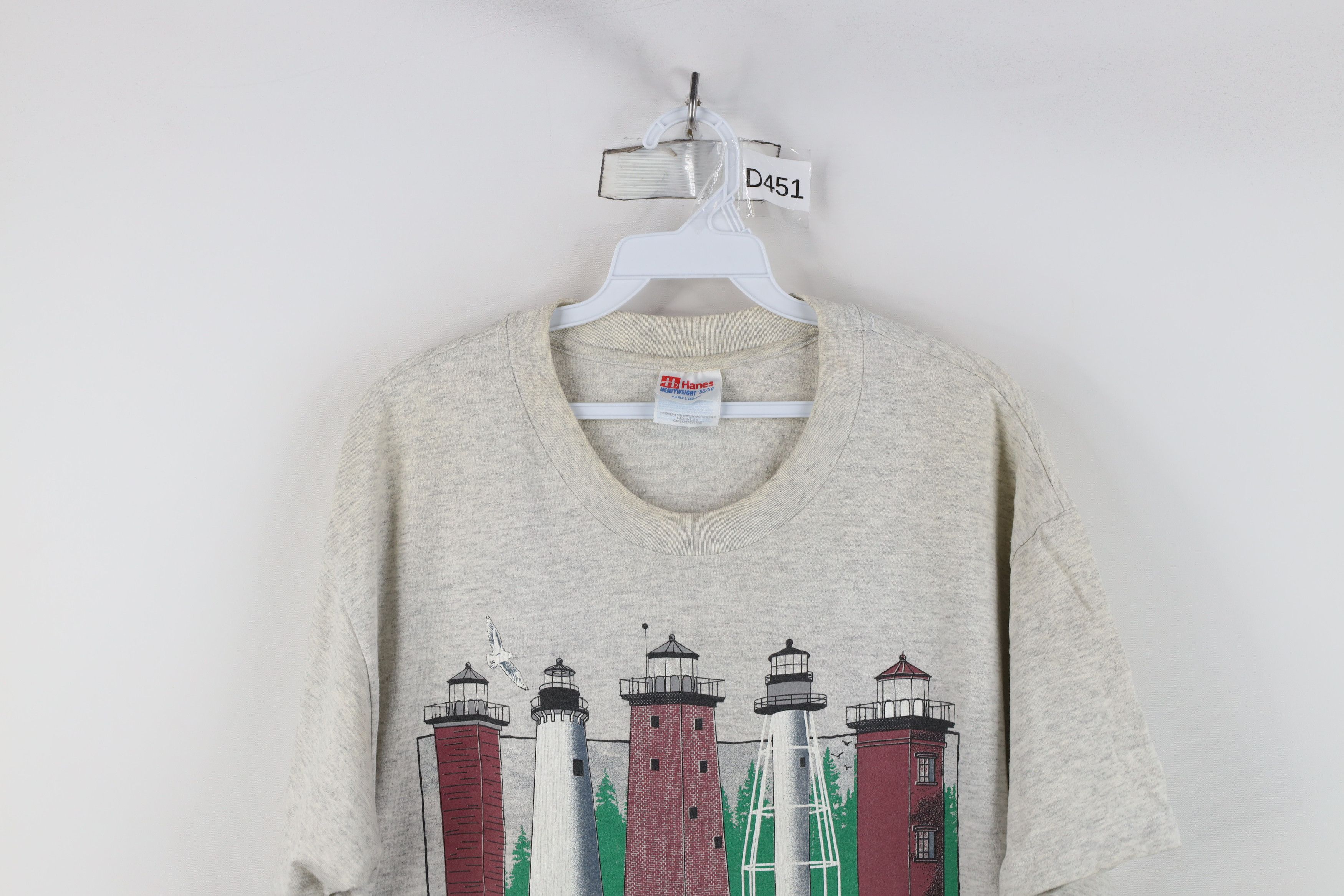 Vintage Vintage 90s Streetwear Upper Peninsula Lighthouse T-Shirt Size US L / EU 52-54 / 3 - 2 Thumbnail