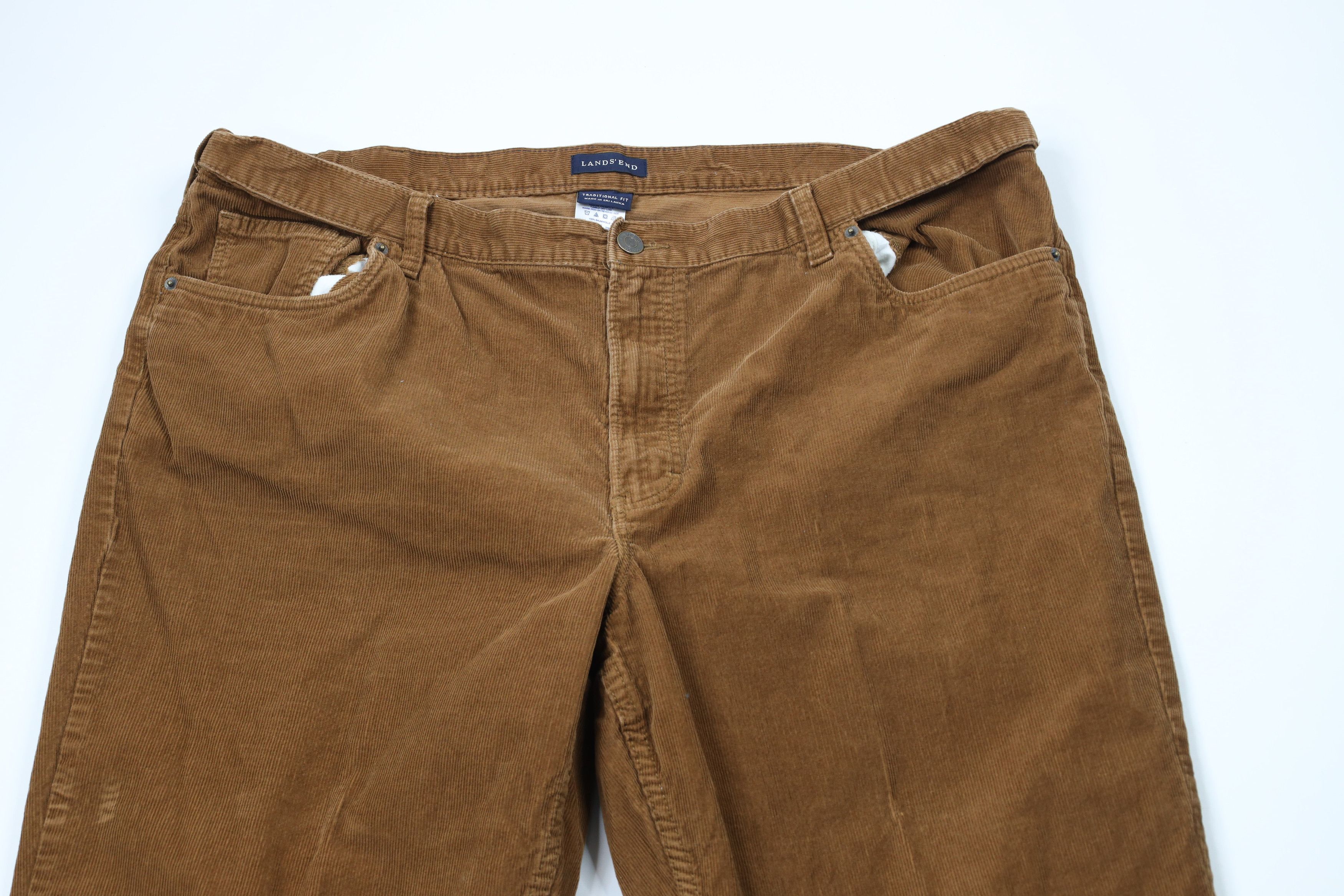 Lands' End × Vintage Vintage Lands End Fit Faded Wide Leg Corduroy Pants Brown Size US 44 / EU 60 - 2 Thumbnail