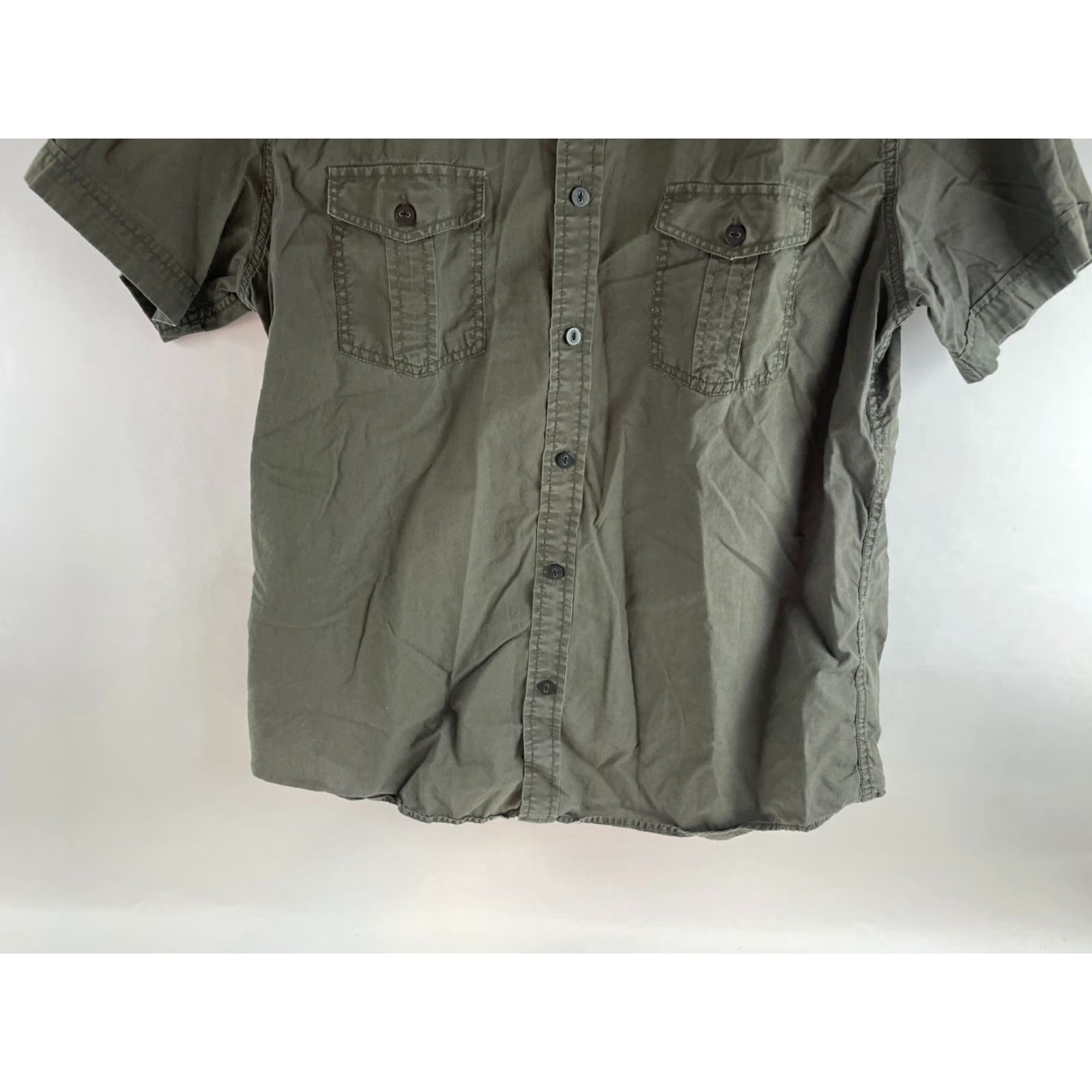 Vintage Utility Shirt Men's Large Green Duck Hunting Button Up Pockets Short Sleeve Cotton Cotton Blend Size US L / EU 52-54 / 3 - 4 Thumbnail