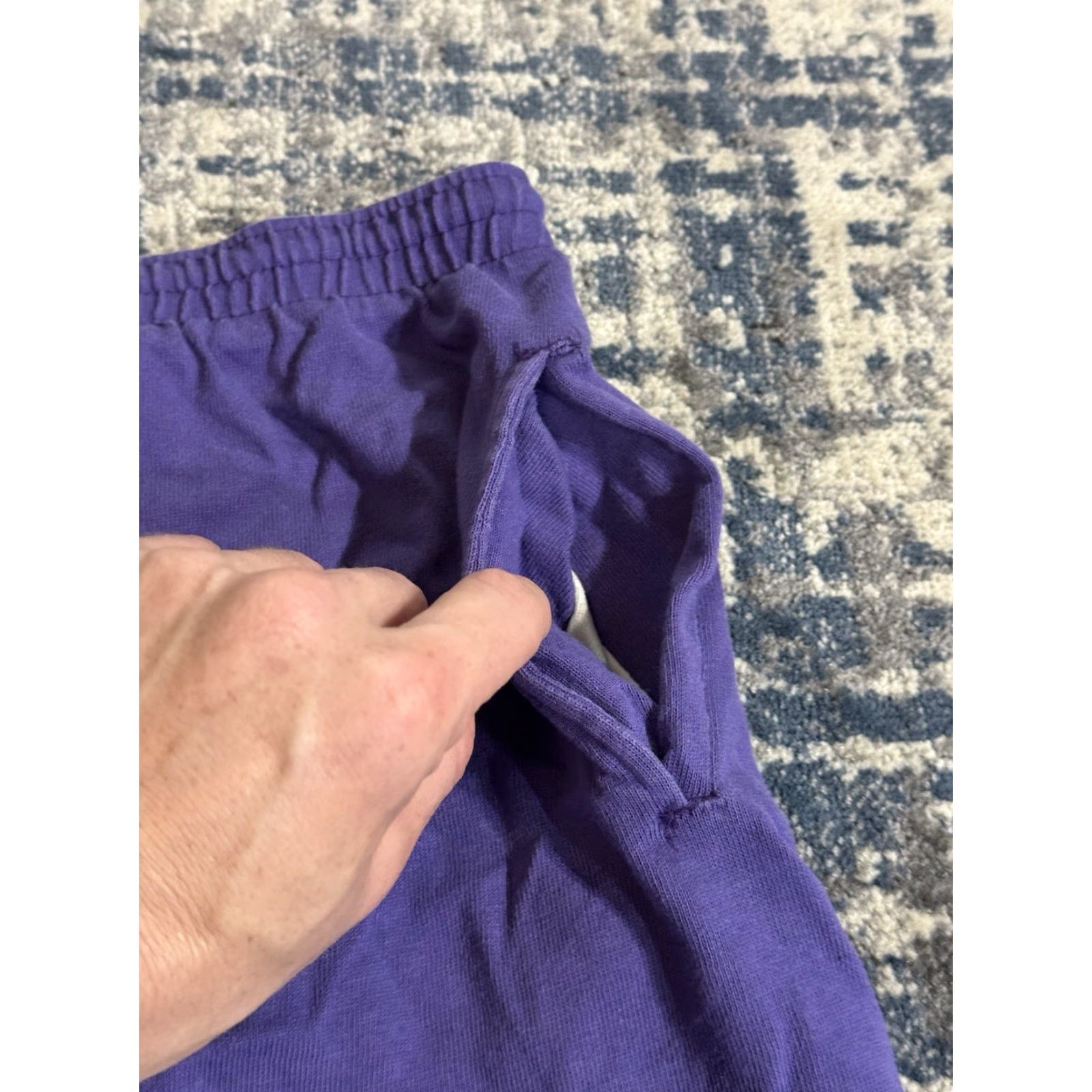 Vintage VINTAGE Team Rated Purple Cotton Basketball Shorts XL Men's 1993 90s Athletic Drawstring Pockets Size US 36 / EU 52 - 4 Thumbnail