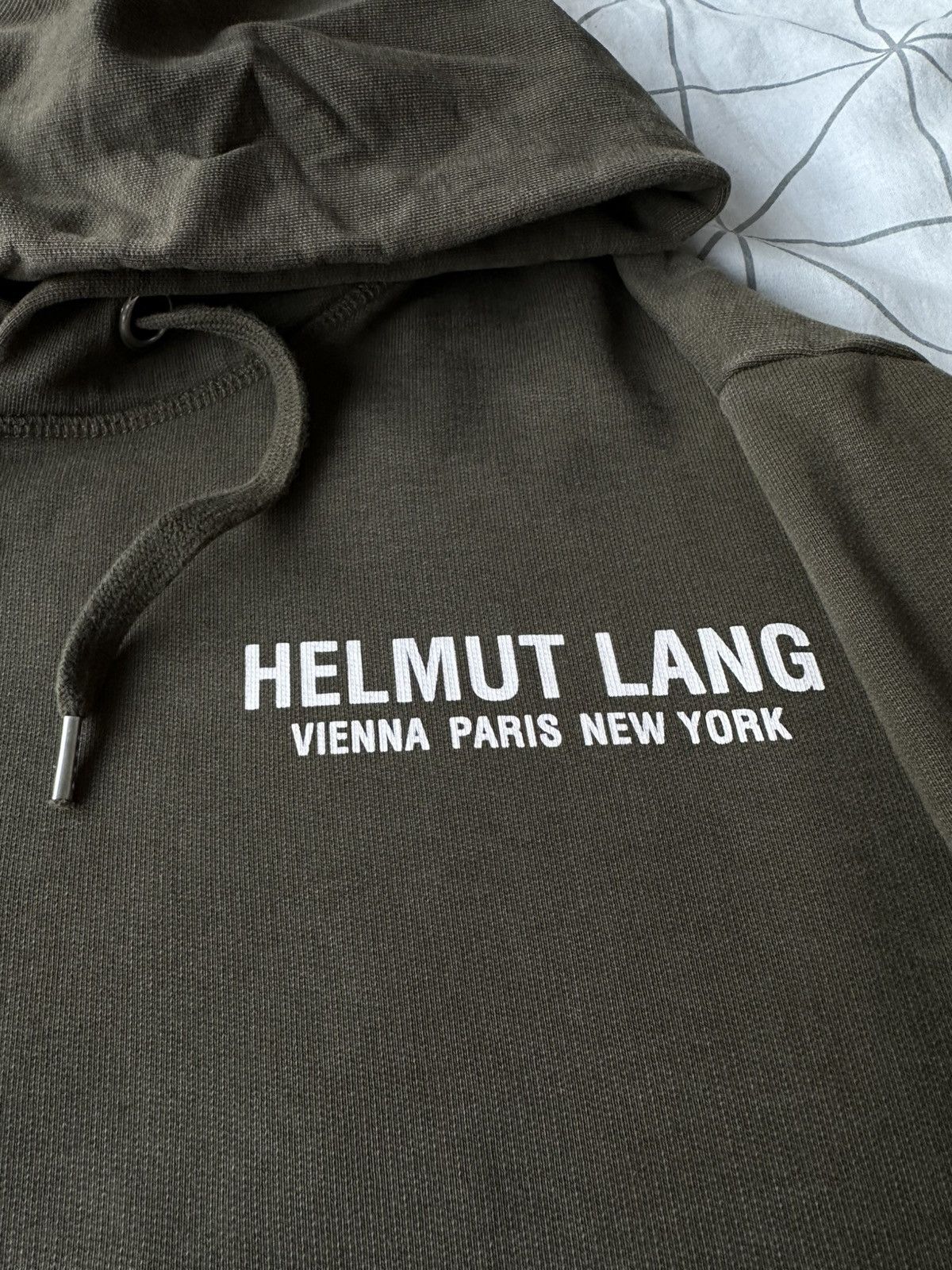 Helmut Lang Helmut Lang Khaki Logo Stripes Hoodie Size US XL / EU 56 / 4 - 4 Thumbnail
