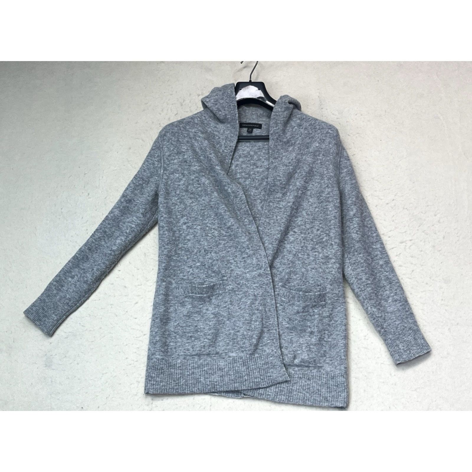 Banana Republic Banana Republic Sweater Cardigan Women XS Gray Open Front Long Sleeve Wool Blend Pockets Size XS / US 0-2 / IT 36-38 - 2 Thumbnail