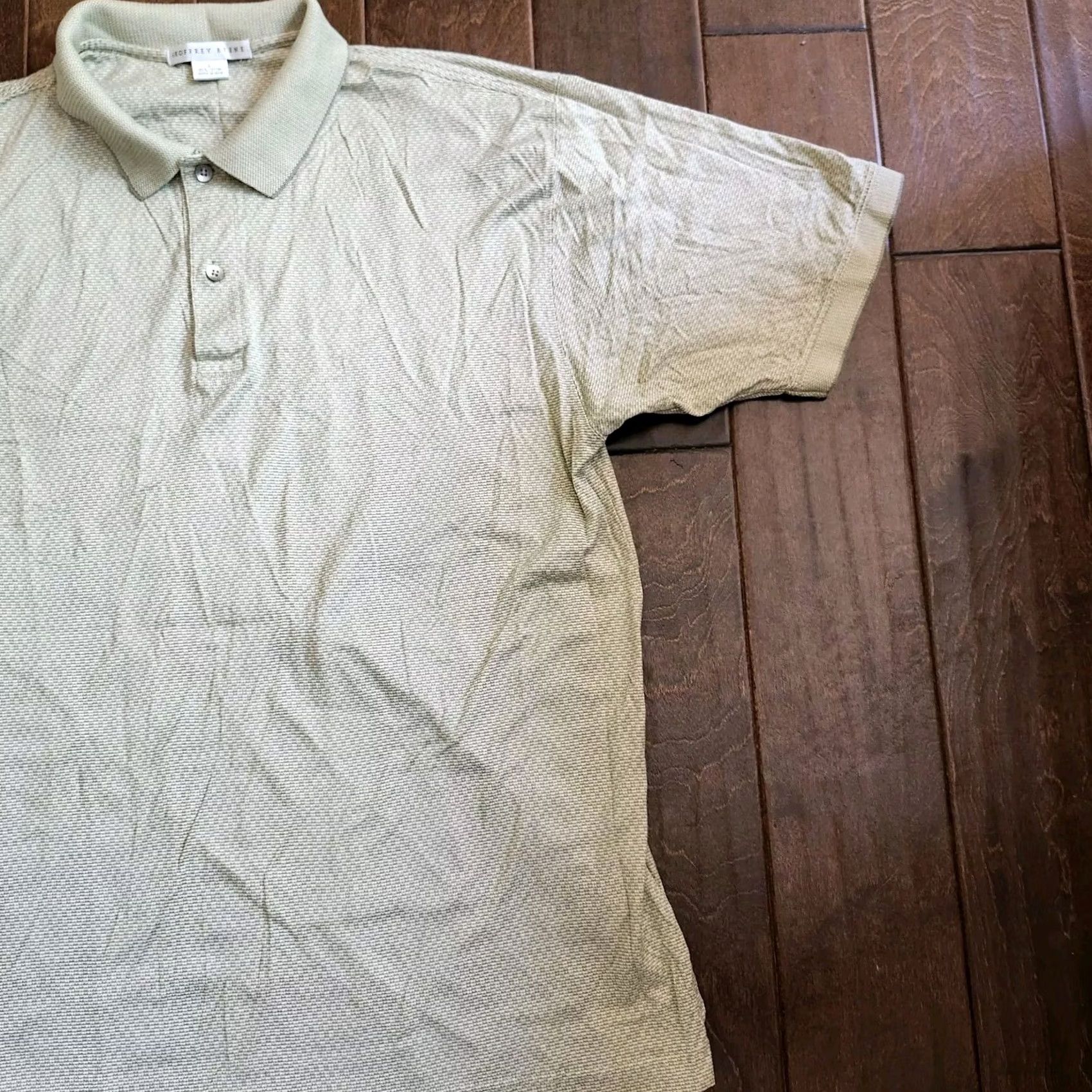 Geoffrey Beene Geoffrey Beene Polo Shirt Short Sleeve - Men - L - Gray - 100% Cotton - Solid - Button Collar - Casual, Travel, Business - Regular Fit Size US L / EU 52-54 / 3 - 3 Thumbnail