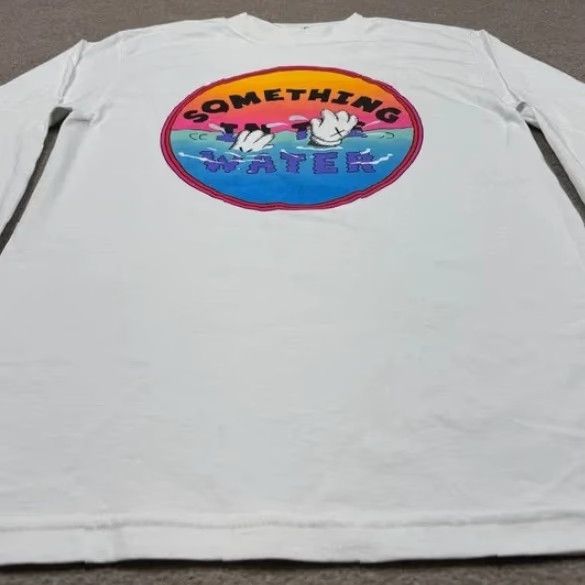 Vintage VINTAGE Alstyle Shirt Men's S White Long Sleeve 90s - Water Tour Logo Cotton Regular Crew Neck T-Shirt Size US S / EU 44-46 / 1 - 2 Thumbnail