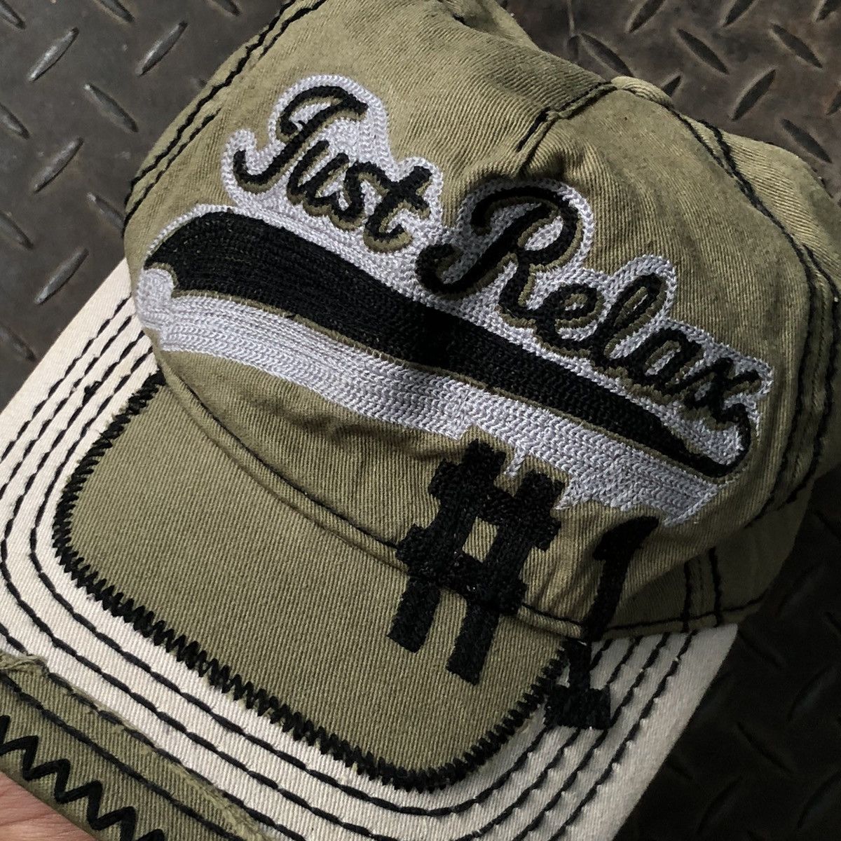 Japanese Brand Vintage Just Relax Sunfaded Distressed Hat Y2K Size ONE SIZE - 3 Thumbnail