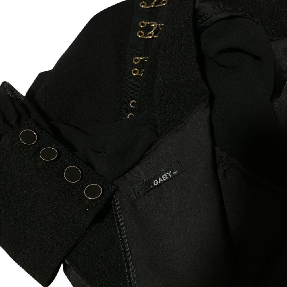 Designer Stunning Elegant Gaby Black Mini Dress with Gold Accents Size S / US 4 / IT 40 - 4 Thumbnail