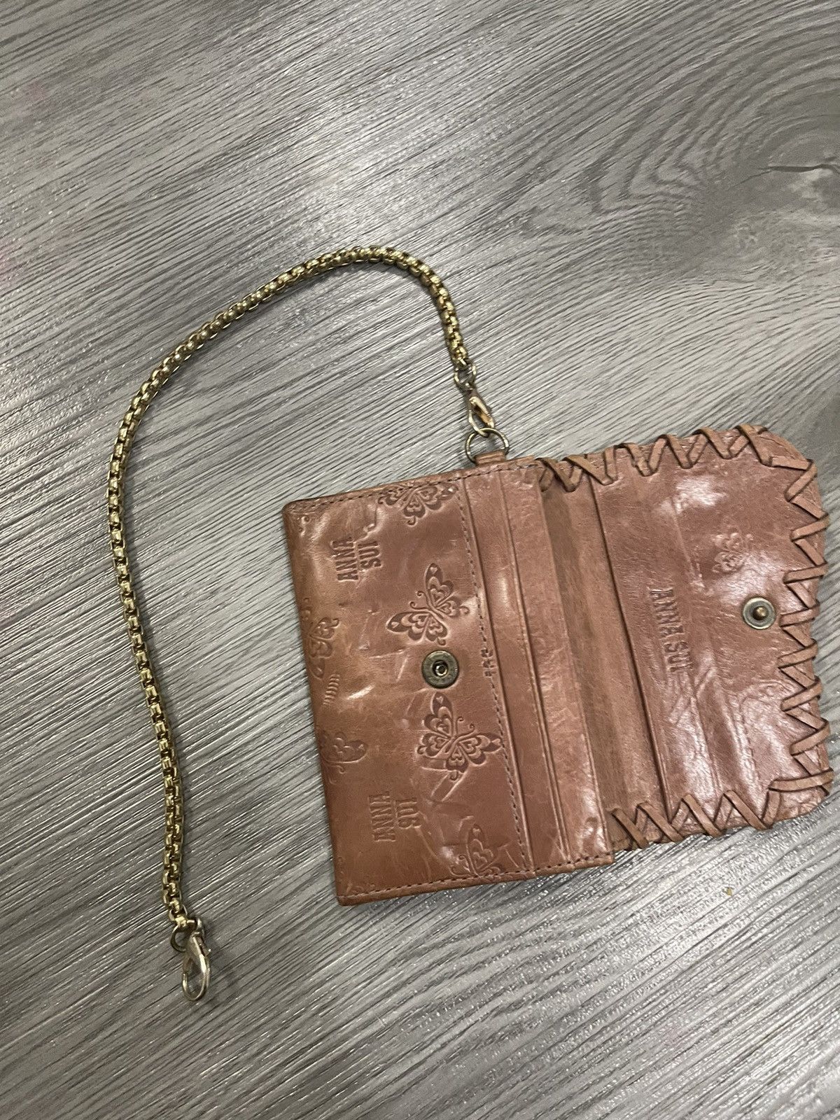 Anna Sui × Genuine Leather × Vintage Leather Anna Sui Multi Slot Card Holder mini bag Size ONE SIZE - 8 Thumbnail