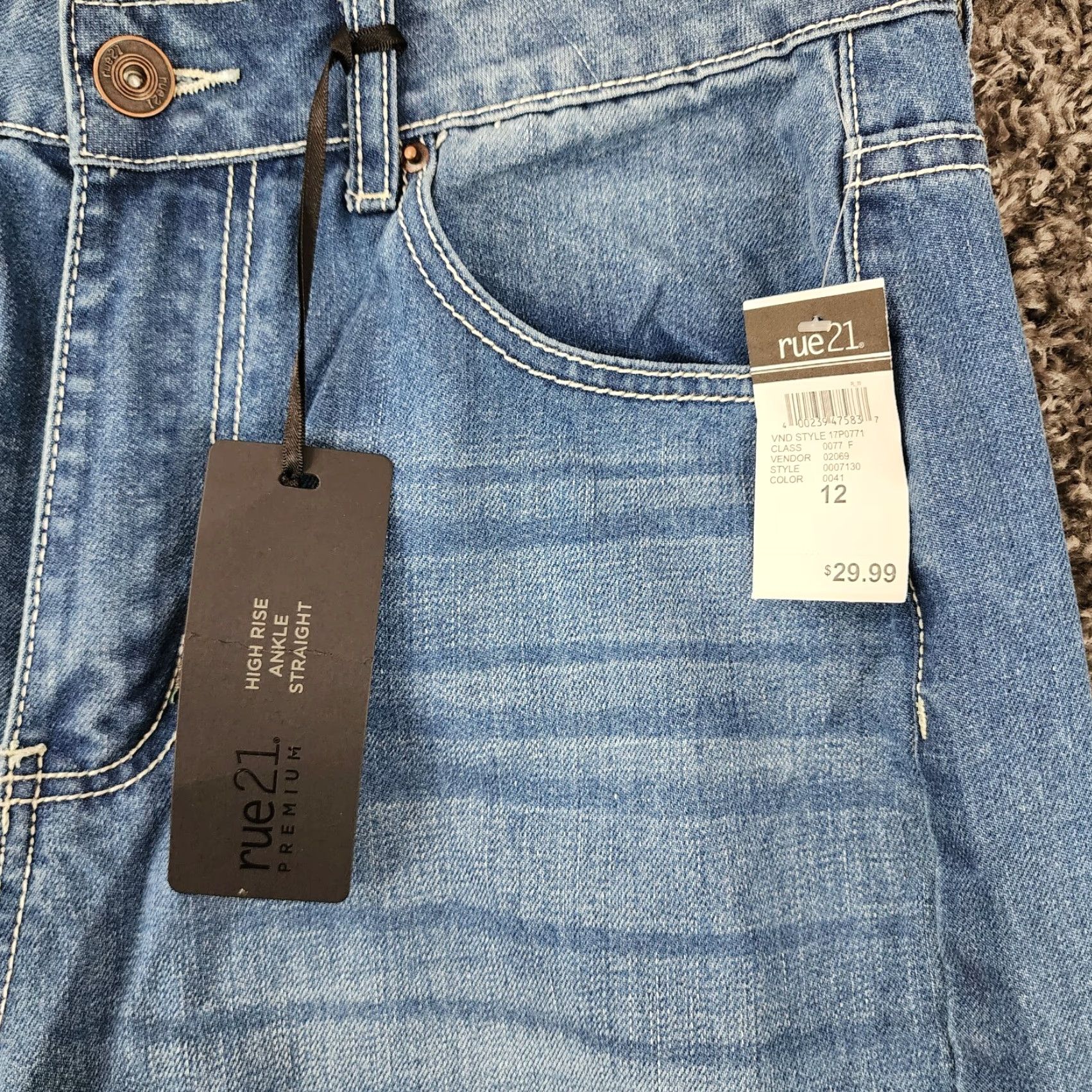 Vintage RUE 21 Womens High Rise Ankle Straight Jeans Size 12 Blue Size 34" / US 12 / IT 48 - 3 Thumbnail