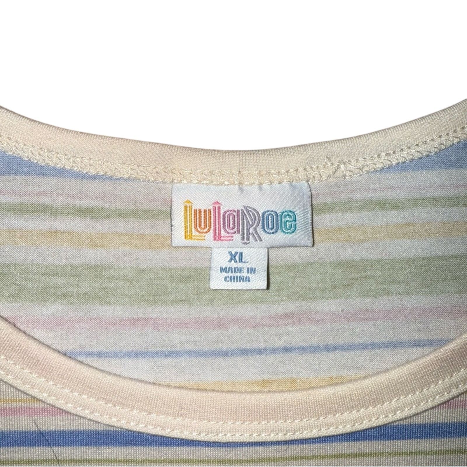 Other LuLaRoe Striped Multicolor T-Shirt Dress Size XL Size XL / US 12-14 / IT 48-50 - 3 Thumbnail