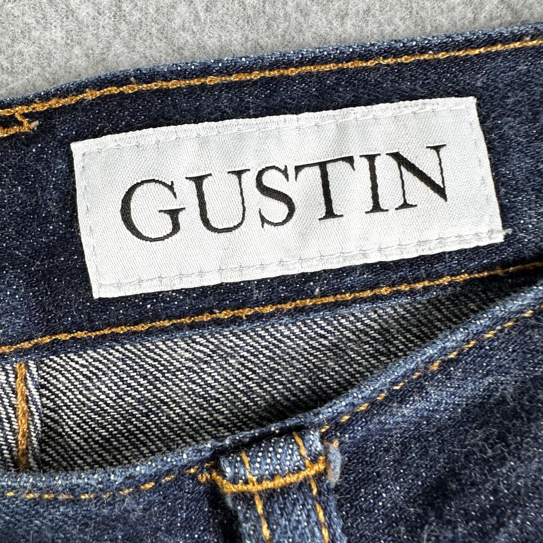 Gustin Gustin Jeans Blue Selvedge Denim Slim Taper Button Fly Raw Mens 31x32 Size US 31 - 2 Thumbnail