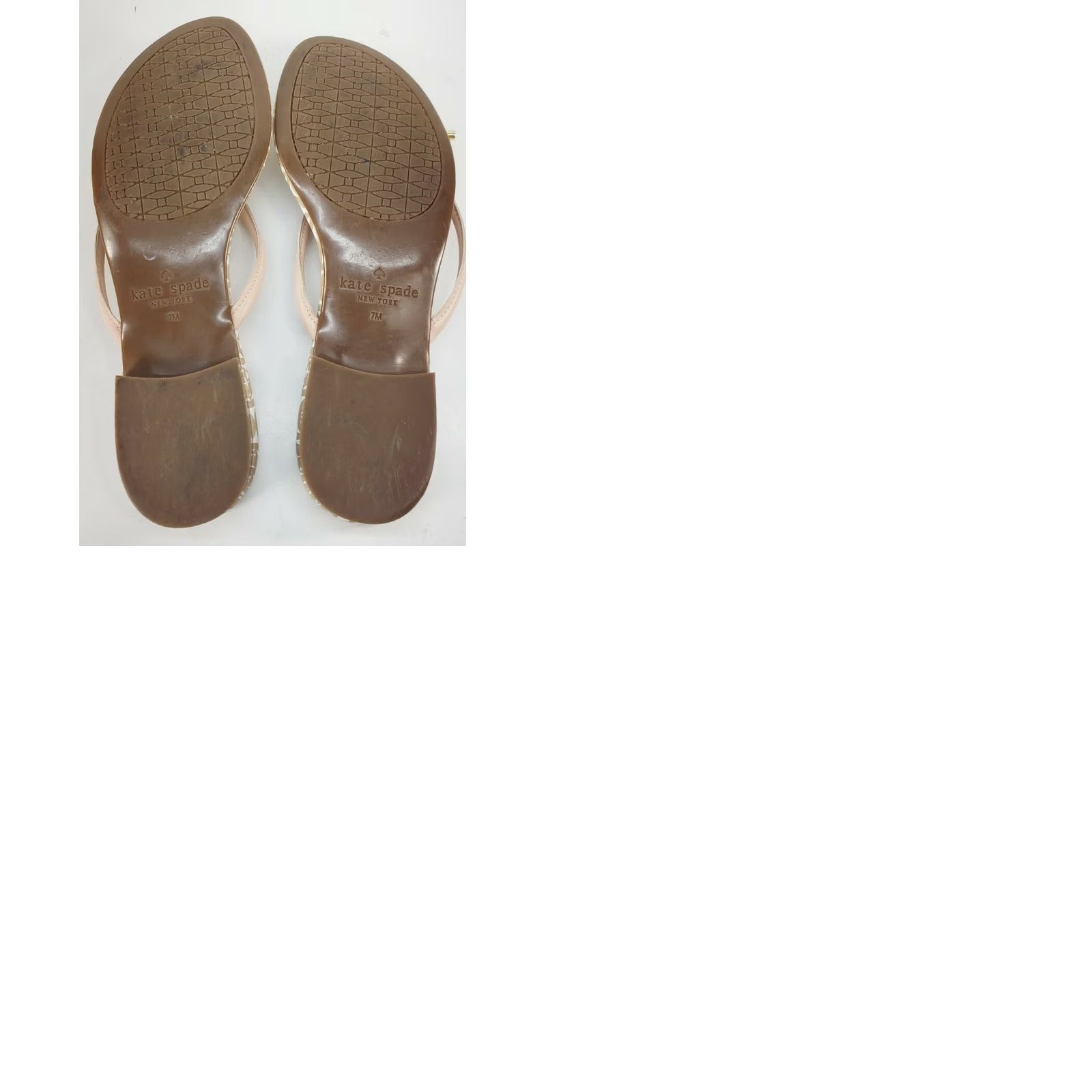 Vintage Kate Spade Sandals Womens 7M Casual Comfort Slide On Thong Flip Flops Pink Bow and Straps - Excellent Condition Size US 7 / IT 37 - 9 Thumbnail