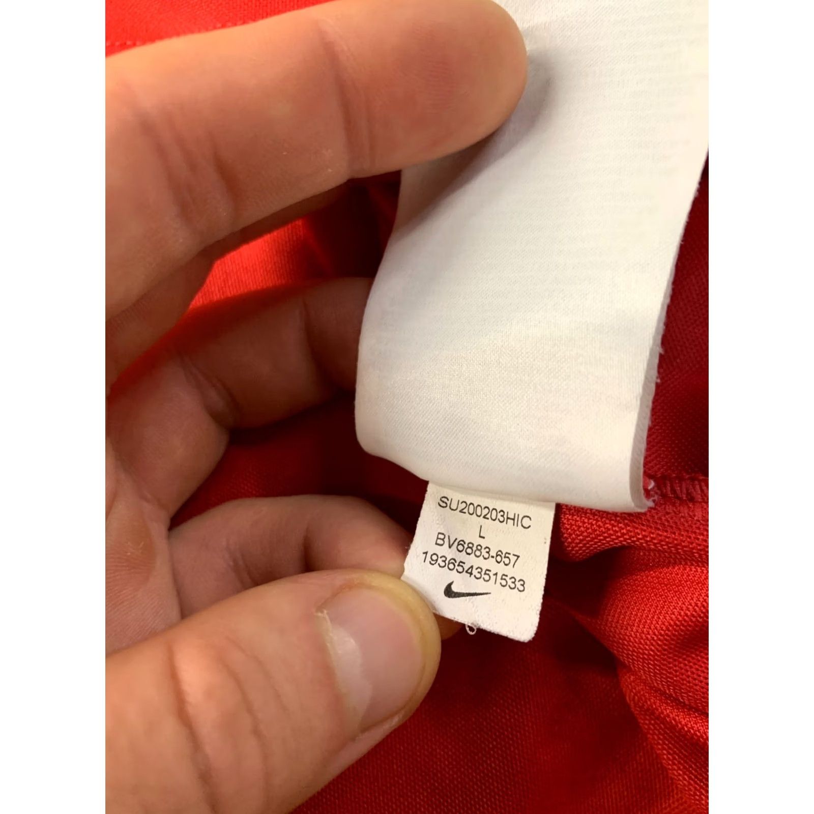 Nike NIKE DRI-FIT PARK ORIGINAL 2020 MEN SHIRT JERSEY TEE SIZE L Red and White Football Short Sleeve Mens Size US L / EU 52-54 / 3 - 6 Thumbnail