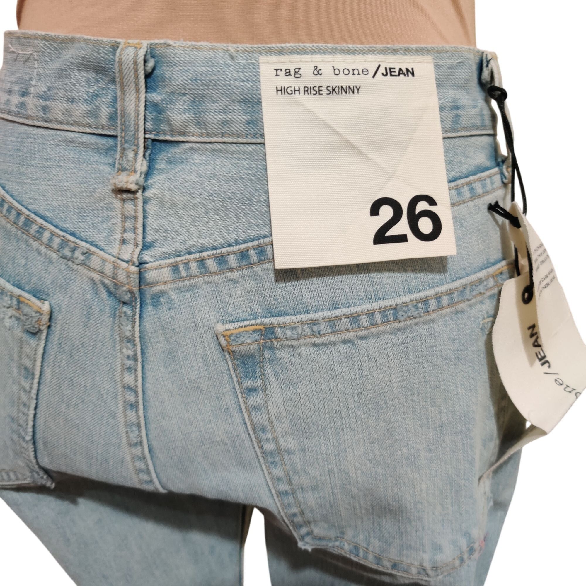 Rag & Bone rag & bone 26 High Rise Skinny Glena Jeans Light Wash Raw He Size 26" / US 2 / IT 38 - 4 Thumbnail