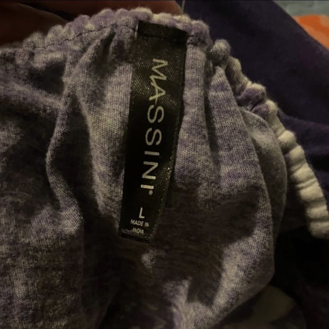 Mossimo Purple & white empire waist tie-dye ruffle cold shoulder Size L / US 10 / IT 46 - 4 Thumbnail