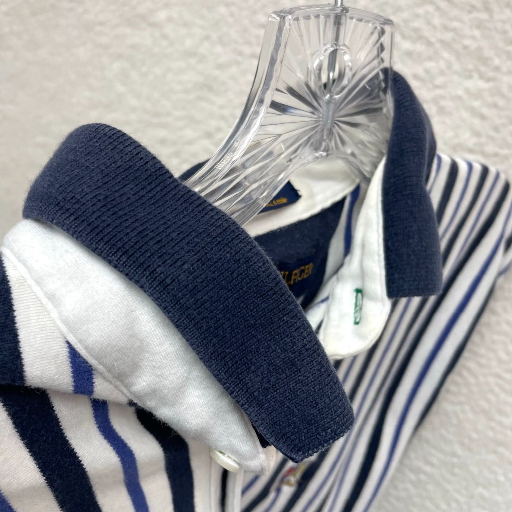 Tommy Hilfiger VINTAGE Tommy Hilfiger Polo Shirt Medium Navy Blue Vertical Stripe Rugby Polo Shirt Mens? Size US M / EU 48-50 / 2 - 7 Thumbnail