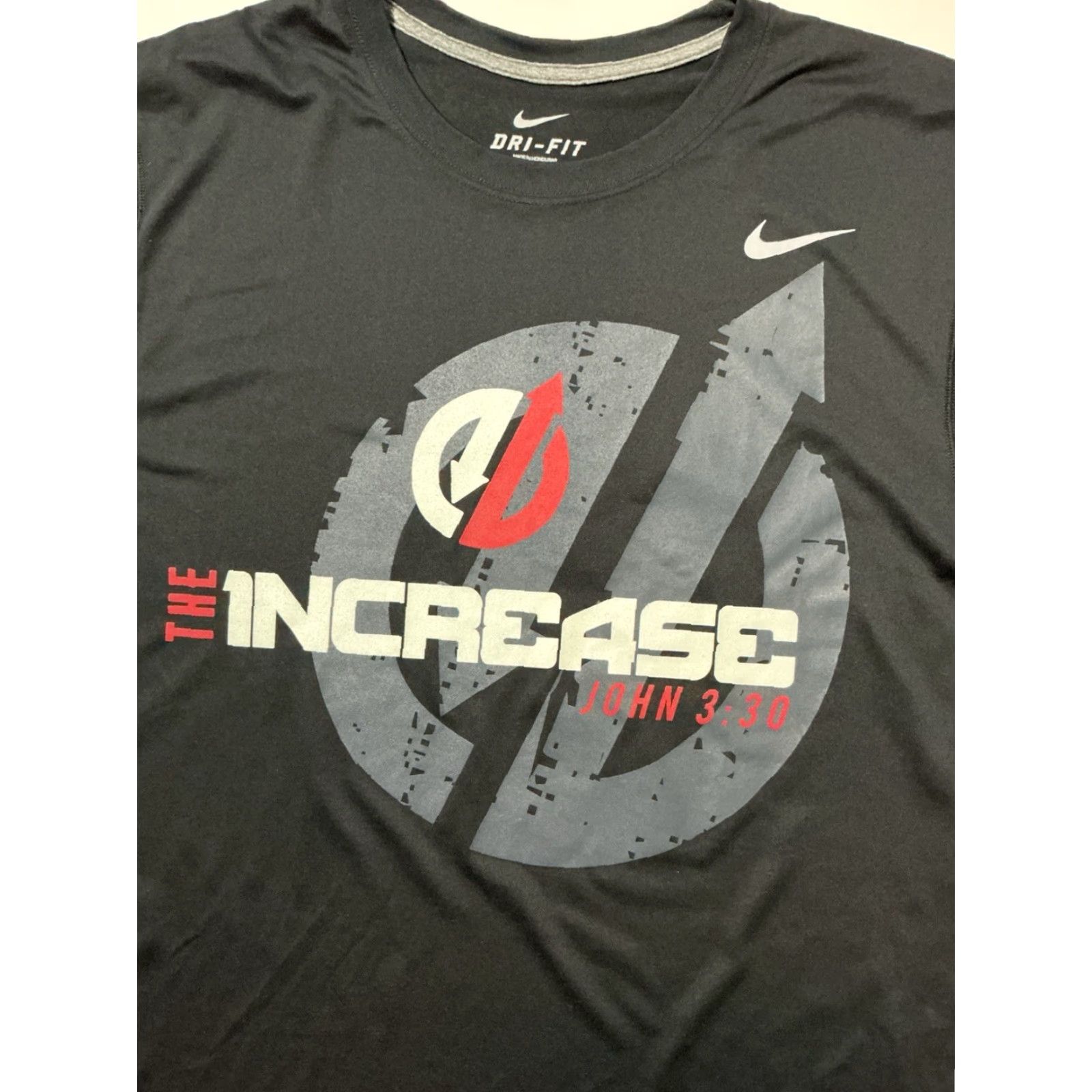 Nike VINTAGE Nike Dri Fit The Increase John 3:30 Training Gym Workout S/S Graphic T-Shirt XL Black Mens Size US XL / EU 56 / 4 - 5 Thumbnail