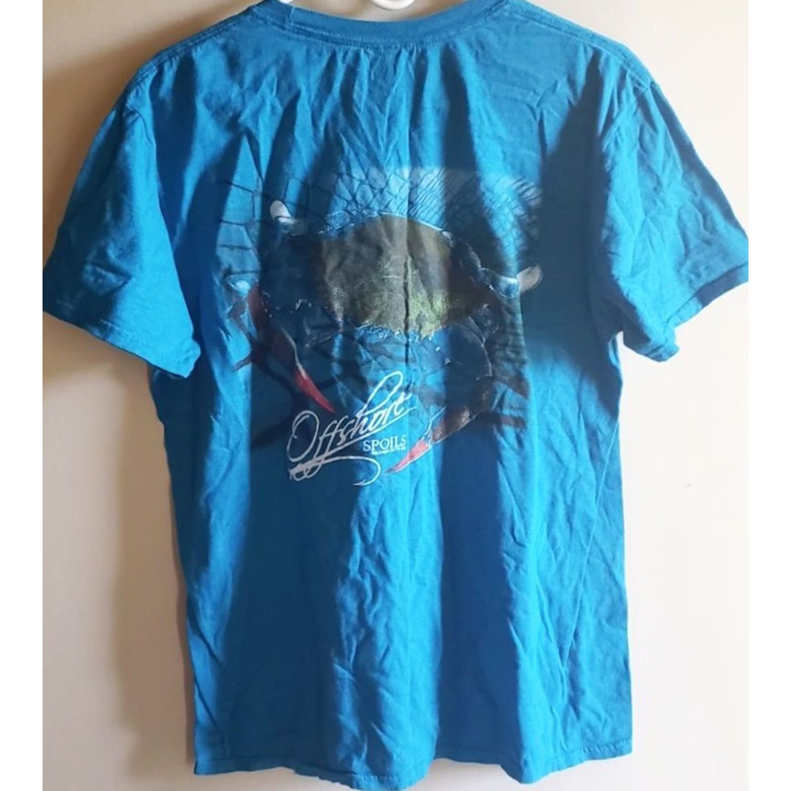 Vintage Offshore Spoils T-Shirt Men's M Blue Short Sleeve Logo Front Blue Crab Back Size US M / EU 48-50 / 2 - 4 Thumbnail