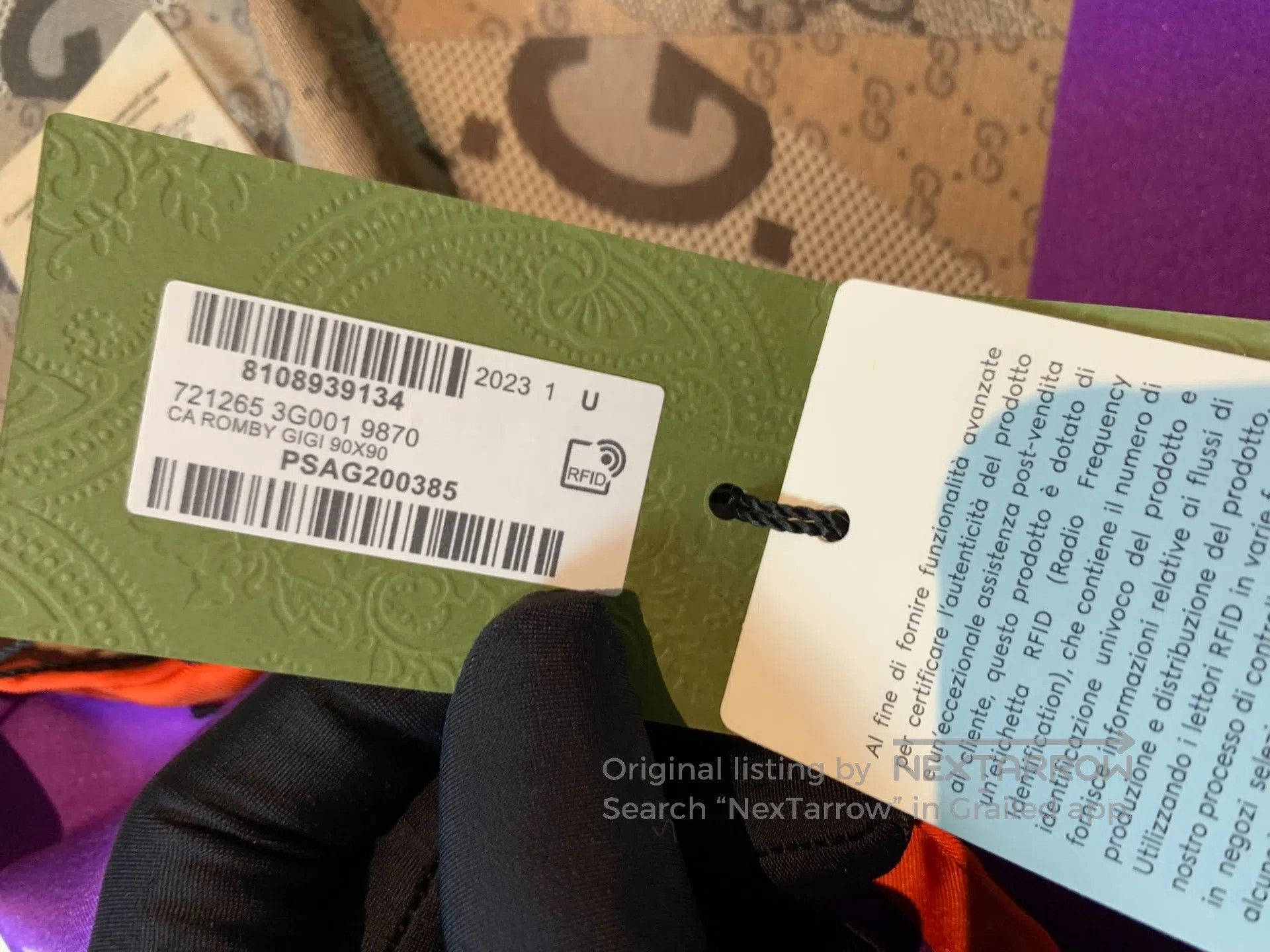 Gucci Guicci Fully Printed Silk Scarf| Size ONE SIZE - 5 Thumbnail