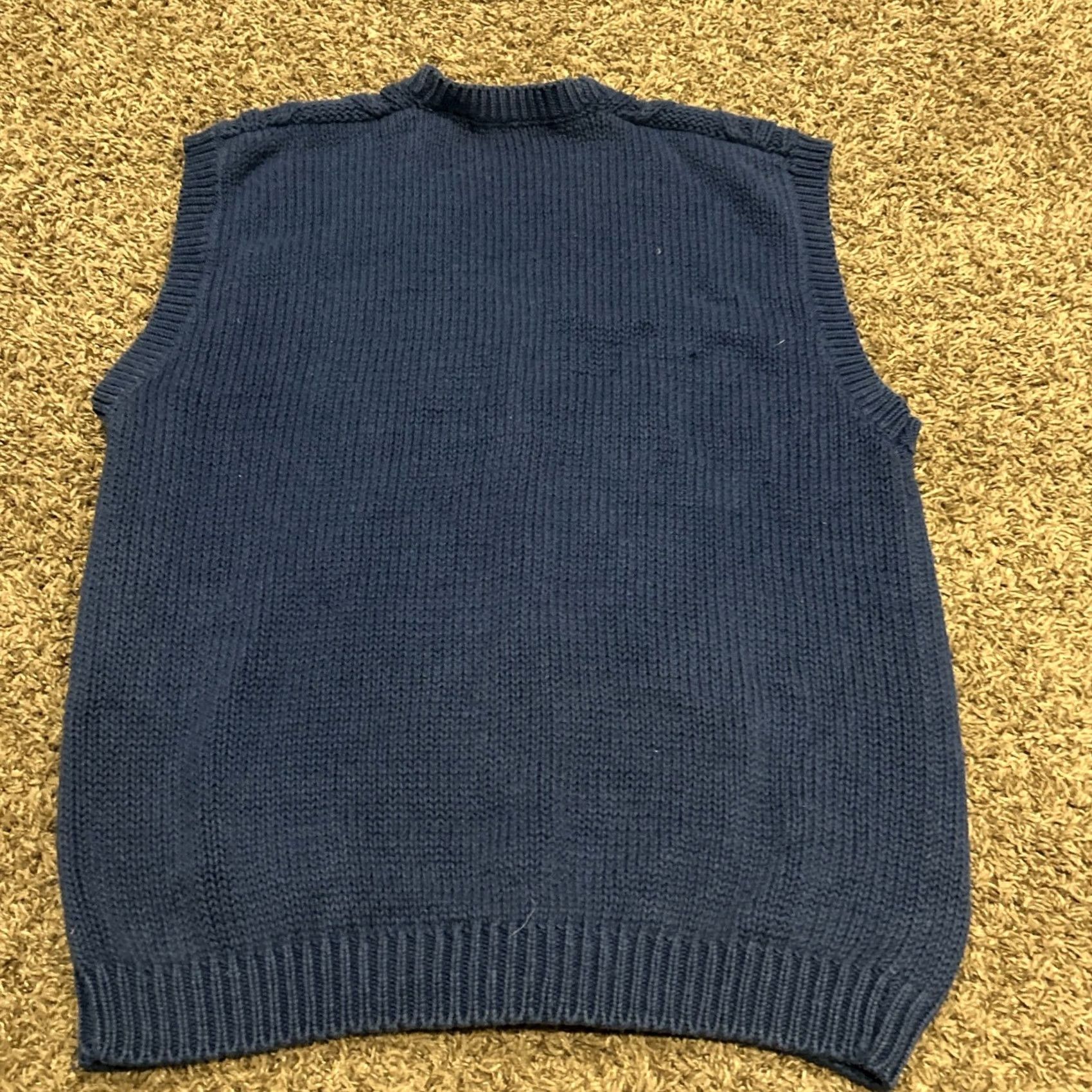 Rainbow Rainbow Ridge Vintage Womens L Blue V Vest - Crochet Ramie Blend Jacket Size L / US 10 / IT 46 - 3 Thumbnail