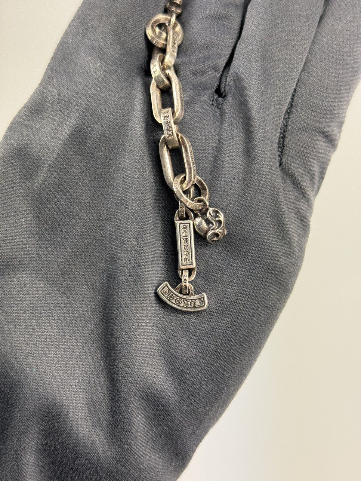 Chrome Hearts 40g STERLING SILVER PAPER E CHAIN MULTI CHARM BRACELET RARE Size ONE SIZE - 13 Thumbnail