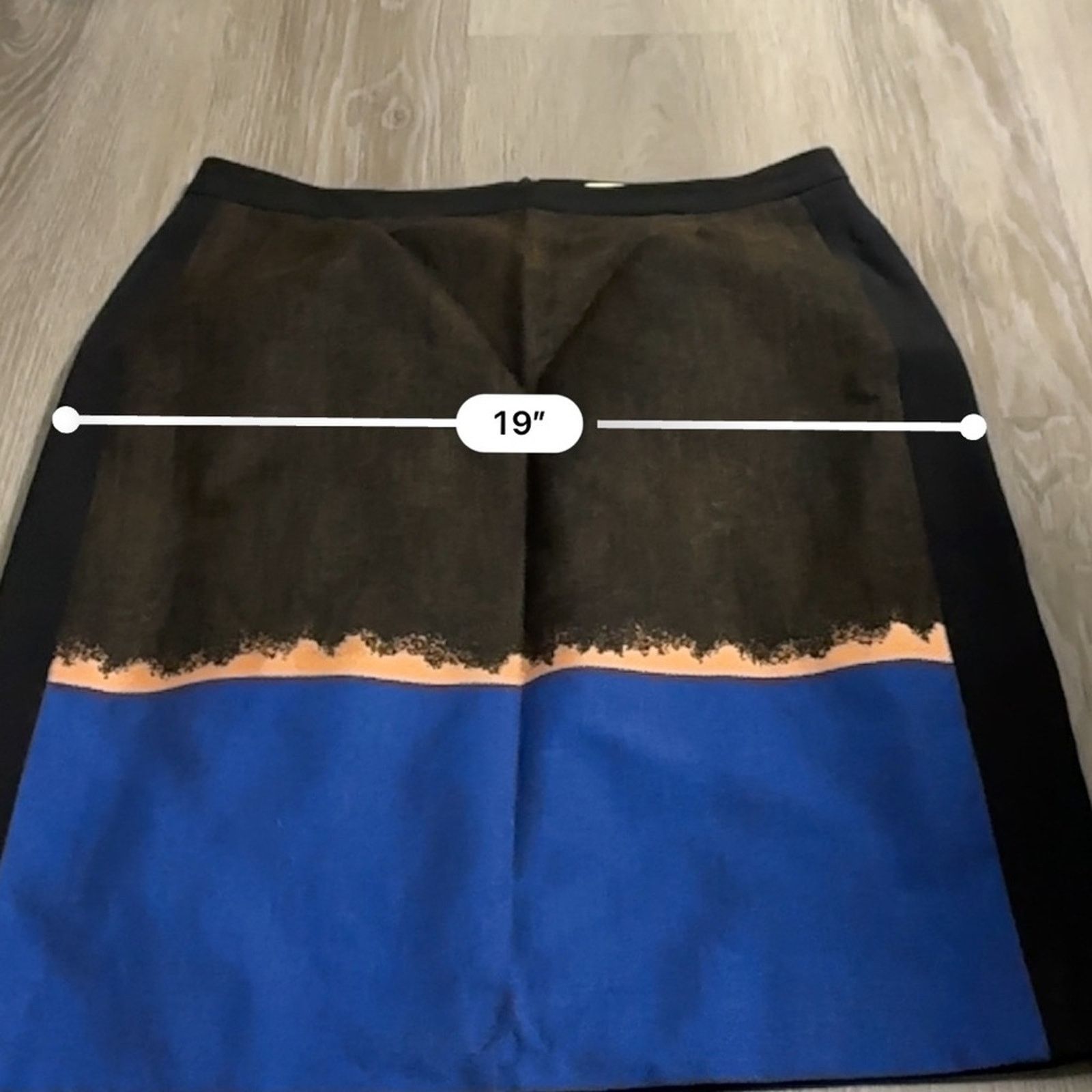Hugo Boss Hugo Boss Olive Fantasy Blue Dolena Colorblock Pencil Skirt Size 30" / US 8 / IT 44 - 8 Thumbnail