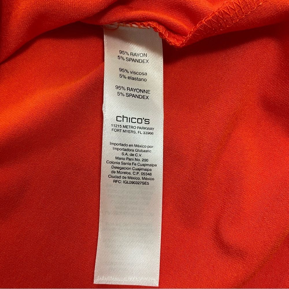 Chicos NWT New Zenergy By Chico's Orange Cage-Shoulder Tunic Size Size L / US 10 / IT 46 - 8 Thumbnail
