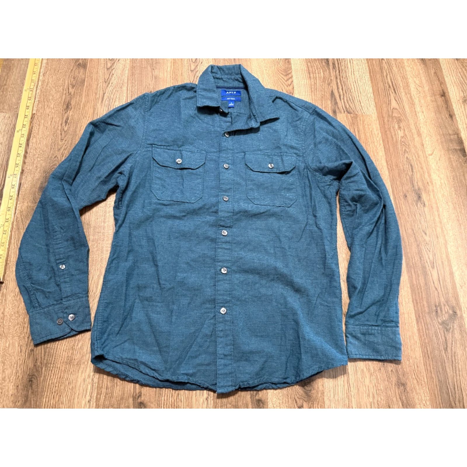 Apt. 9 APT. 9 Shirt Men's Size Small Green Blue Long Sleeve Button Up Soft Touch Size US S / EU 44-46 / 1 - 2 Thumbnail