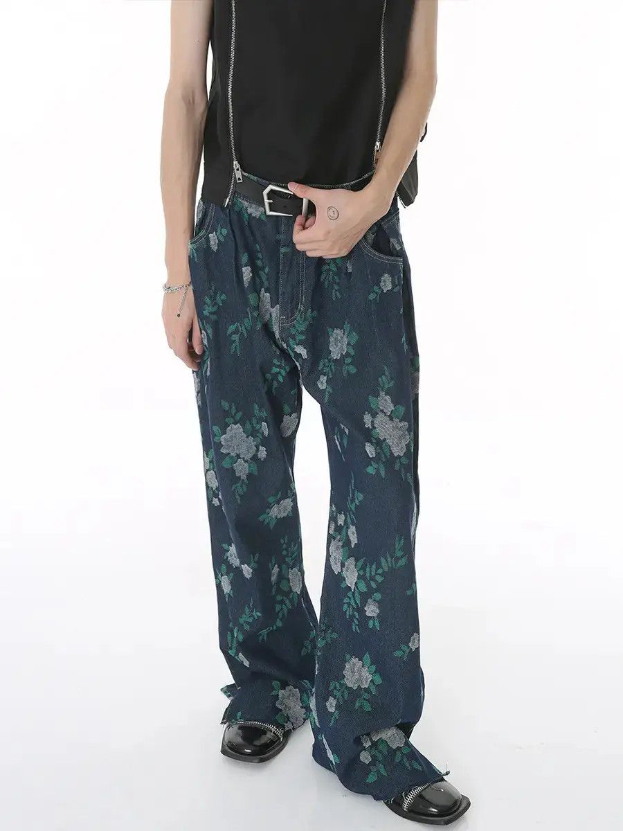 Japanese Brand Retro loose casual printed tie dye jeans Size US 32 / EU 48 - 1 Thumbnail