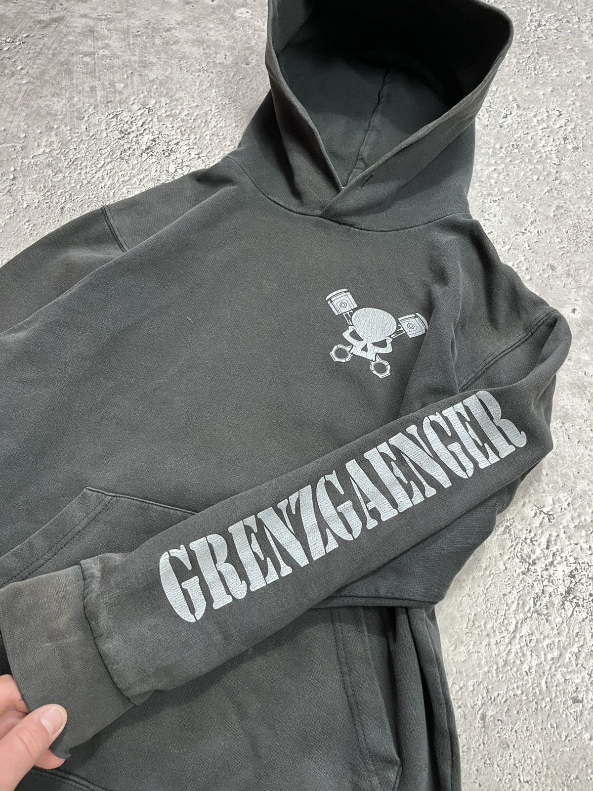 Other Vintage Grenzgaenger Biker Skull Faded Hoodie Size US M / EU 48-50 / 2 - 5 Thumbnail