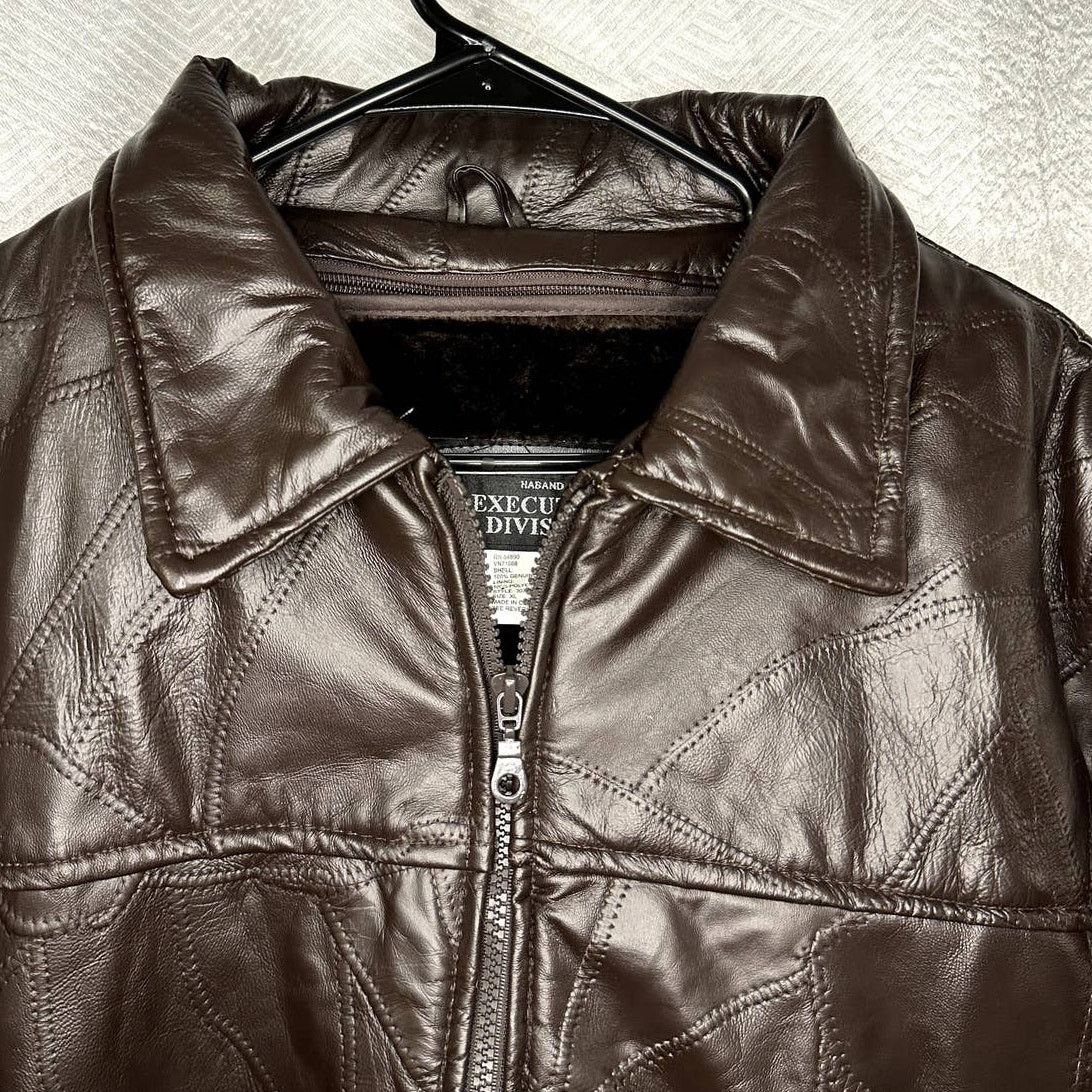 Haband Haband Executive Division Leather Moto-Jacket Dark Brown XL Size US XL / EU 56 / 4 - 3 Thumbnail