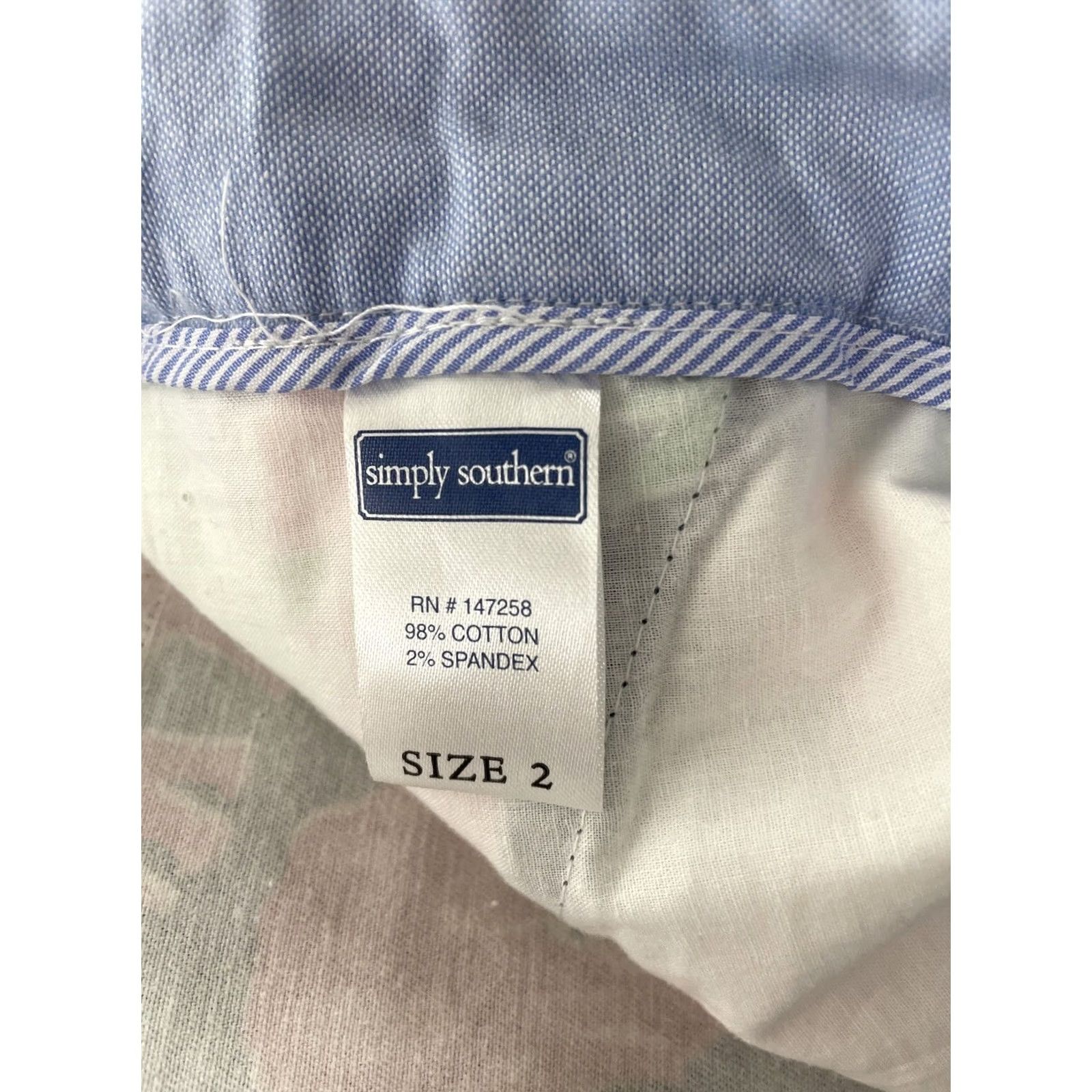 Vintage Simply Southern Shorts Womens 2 Blue Elephants Slash Pockets Size 26" / US 2 / IT 38 - 3 Thumbnail