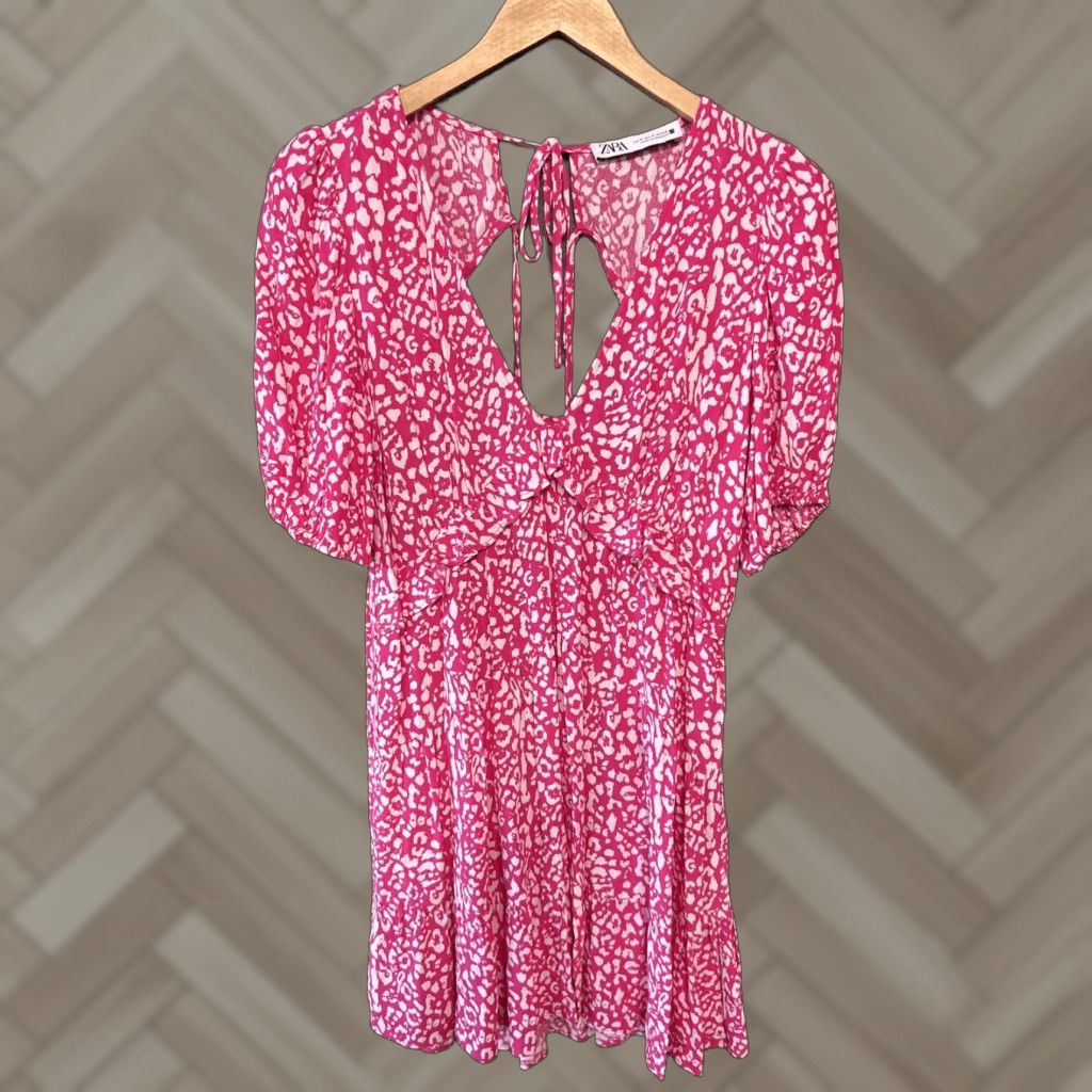Zara ZARA Dress Pink Floral Blouson 3/4 Sleeve Midi Womens M Pink Floral Casual Regular Polyester Midi Dress Womens Mens? Size M / US 6-8 / IT 42-44 - 1 Thumbnail