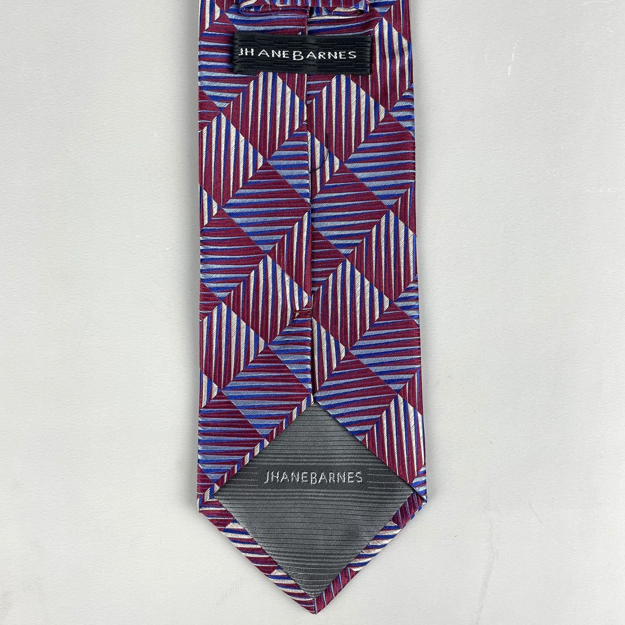 Jhane Barnes Jhane Barnes Burgundy Red Geometric Diamond Print Silk Tie Size ONE SIZE - 6 Thumbnail