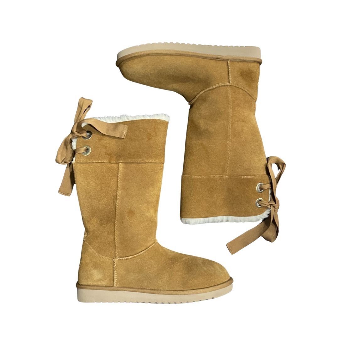 Koolaburra Koolaburra by UGG Andrah Tall Chestnut Suede Boots Sheepfur Size US 10 / IT 40 - 1 Thumbnail