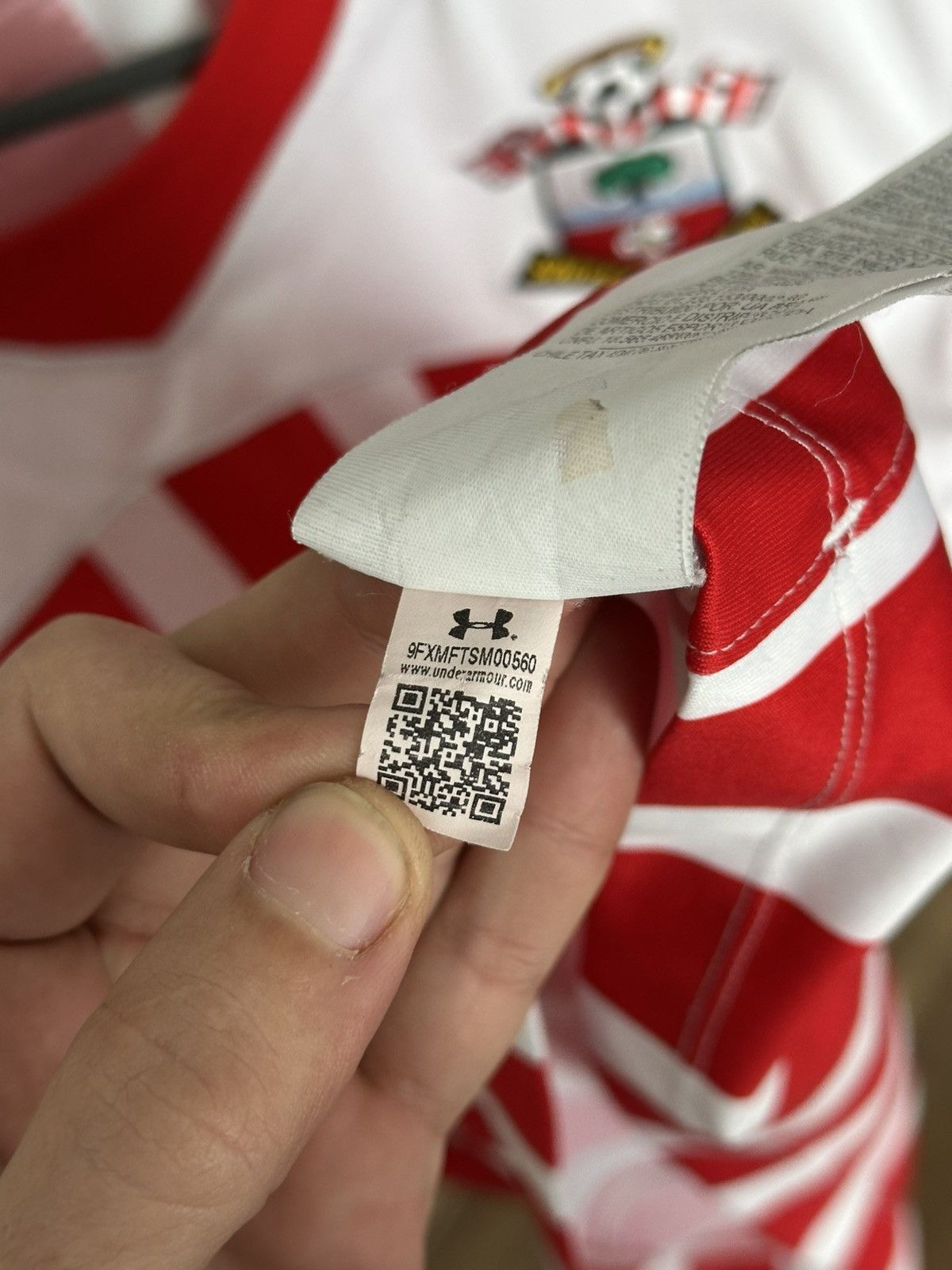 Under Armour 2016/2017 FC Southampton Under Armour Soccer Jersey T-Shirt Size US L / EU 52-54 / 3 - 11 Thumbnail